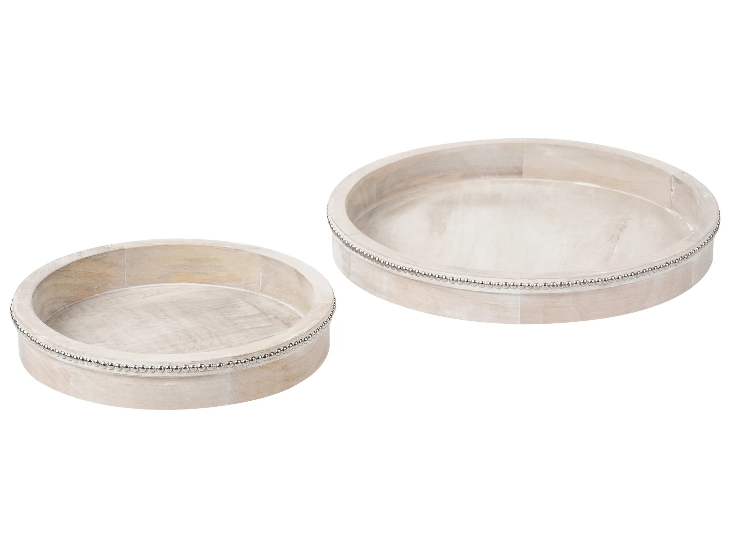 Conjunto de 2 bandejas de servir MANSOURA Madera de mango Marrón claro