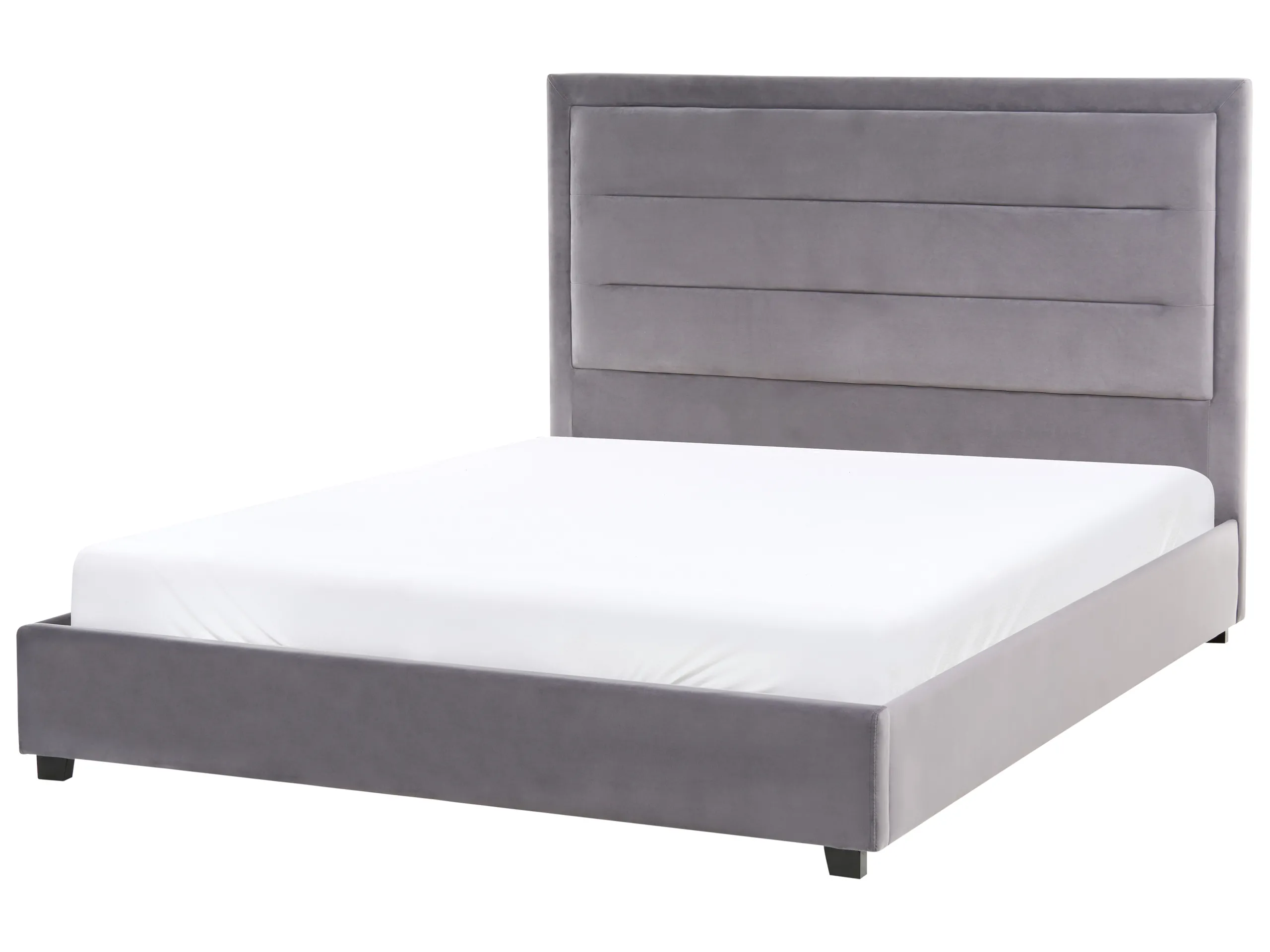 Cama Terciopelo ROUEN 140 x 200 cm Gris oscuro
