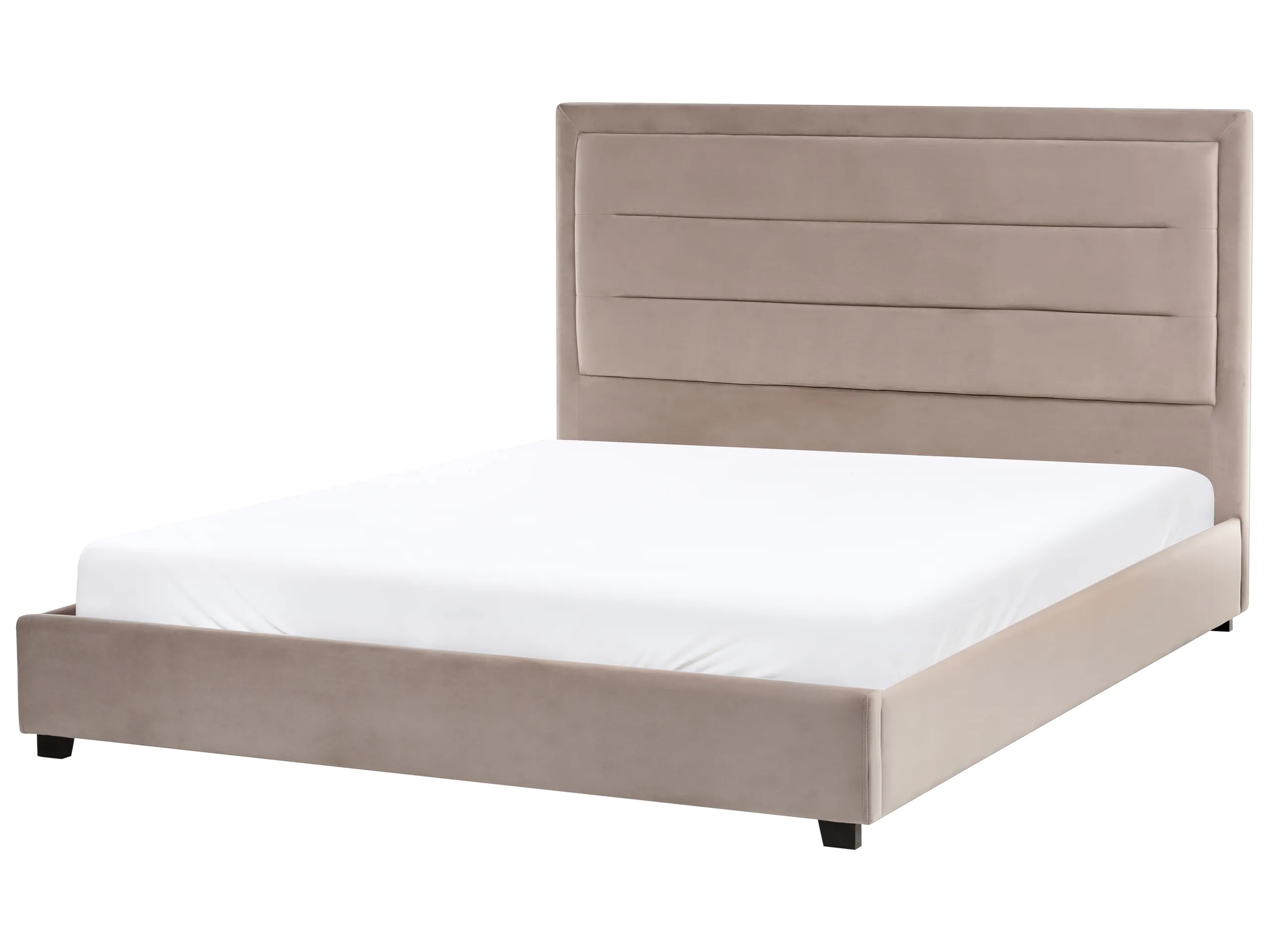 Cama Terciopelo ROUEN 160 x 200 cm Gris pardo