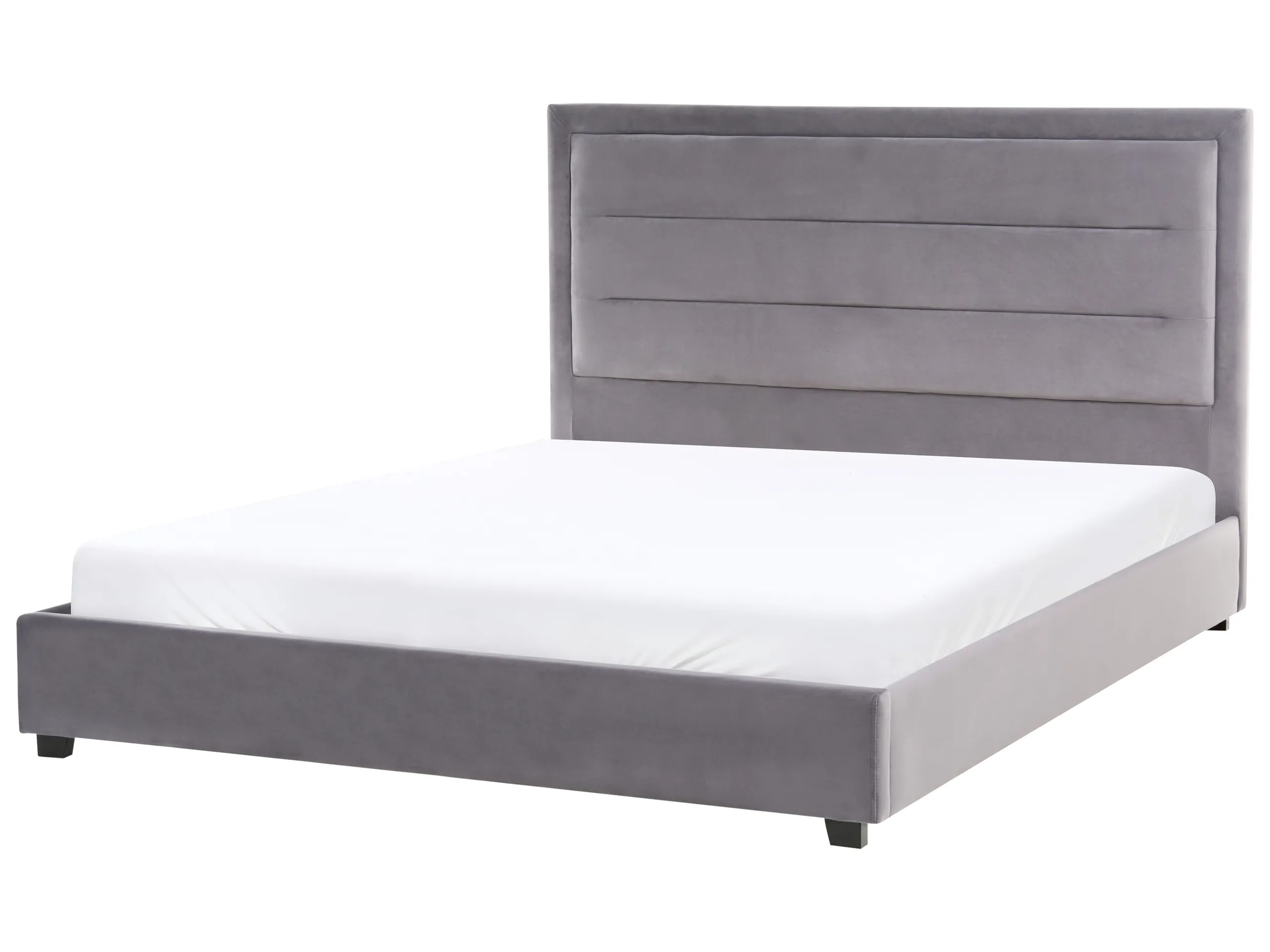 Cama de agua Terciopelo ROUEN 160 x 200 cm Gris oscuro