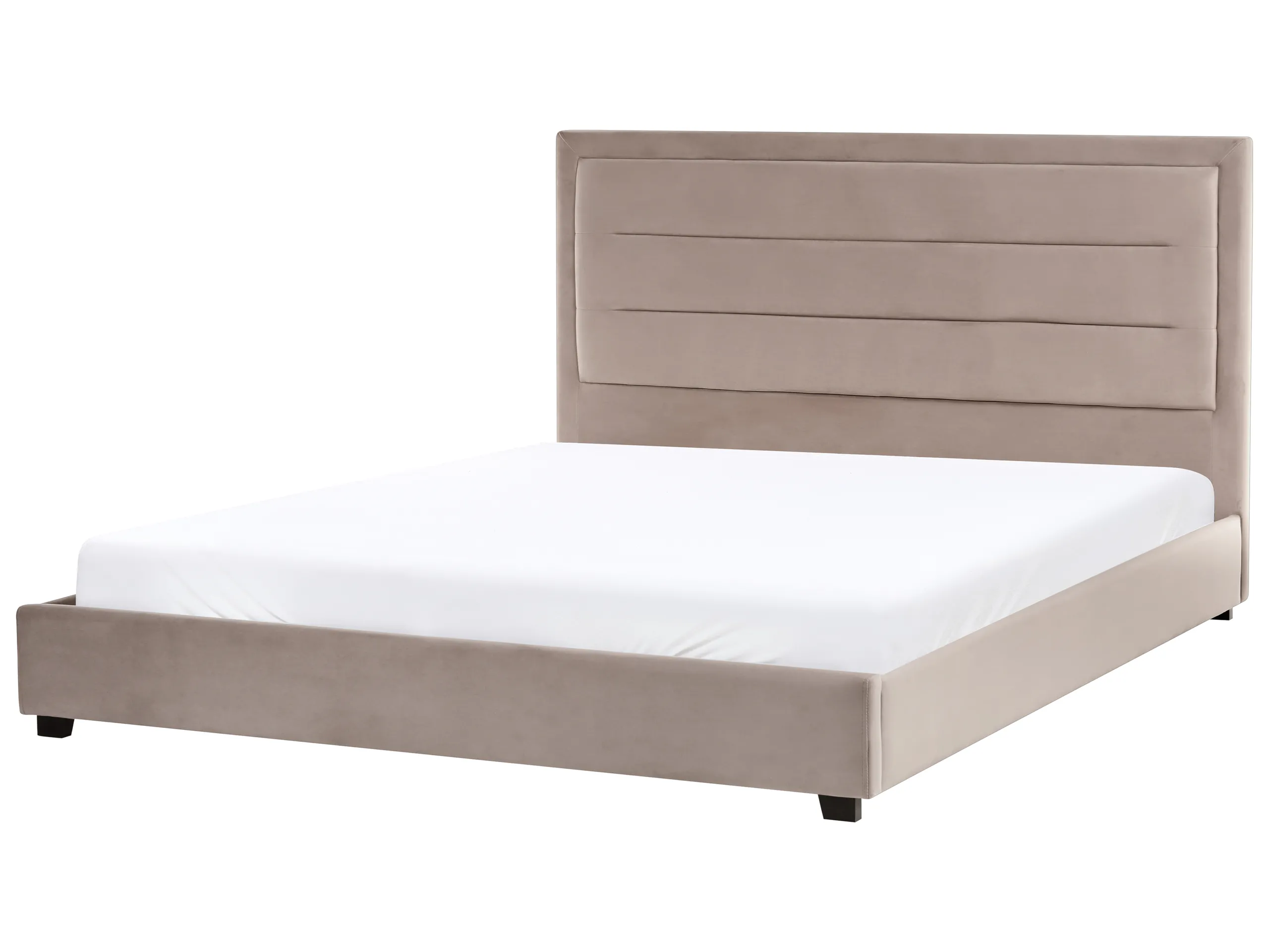 Cama de agua Terciopelo ROUEN 180 x 200 cm Gris pardo