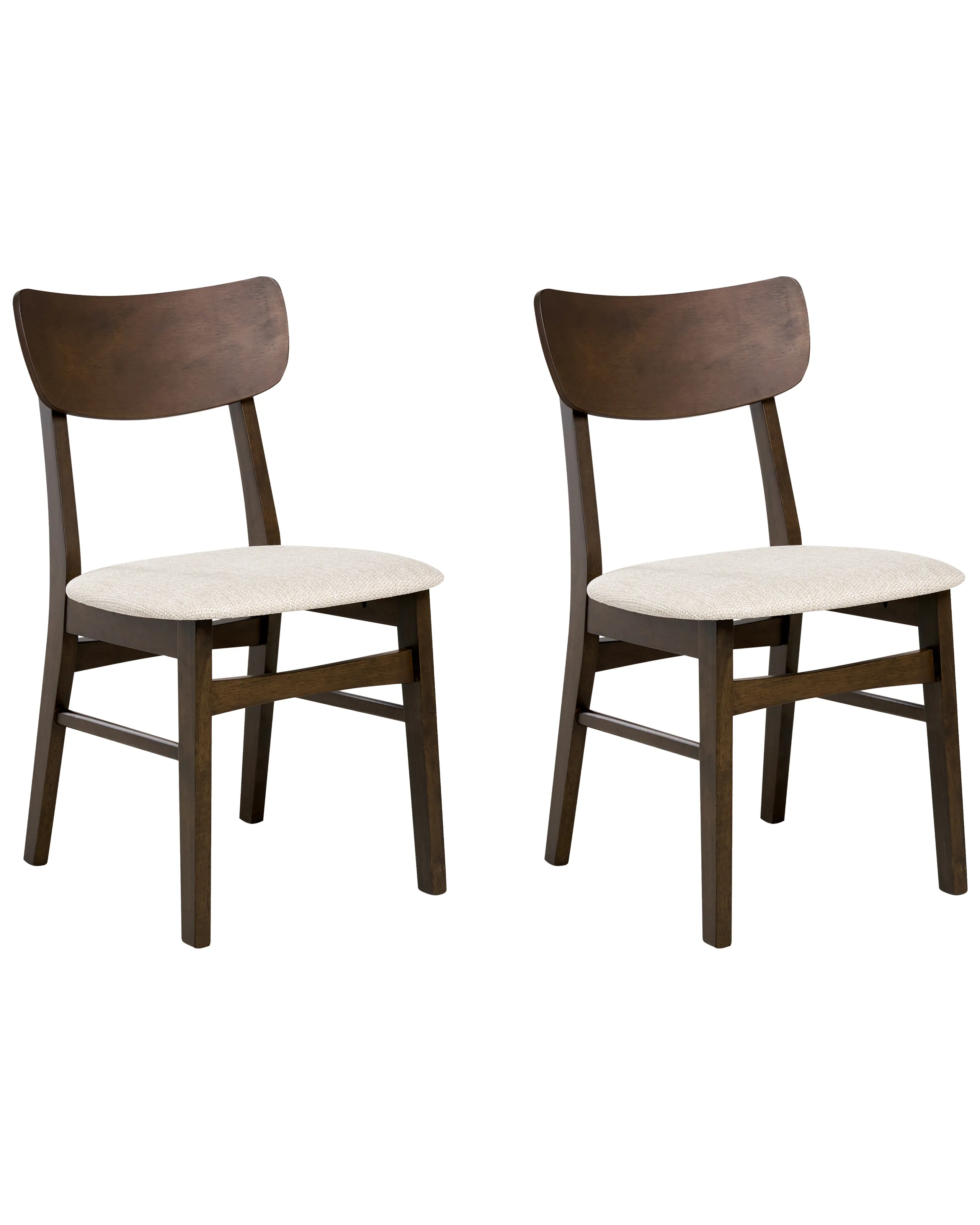 Conjunto de 2 sillas de comedor ANOKA Madera Marrón oscuro/Beige