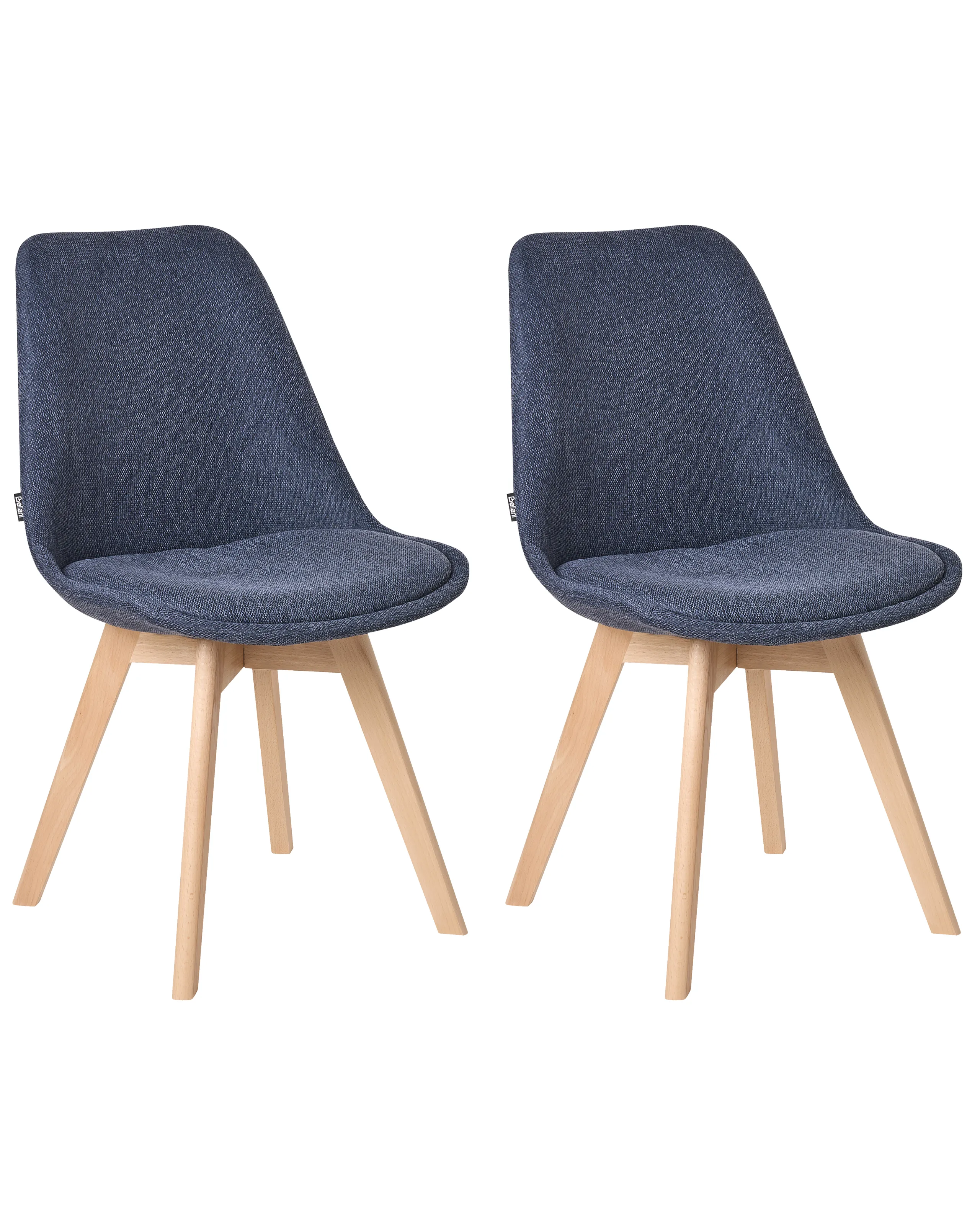 Conjunto de 2 sillas de comedor DAKOTA II Tela Azul oscuro