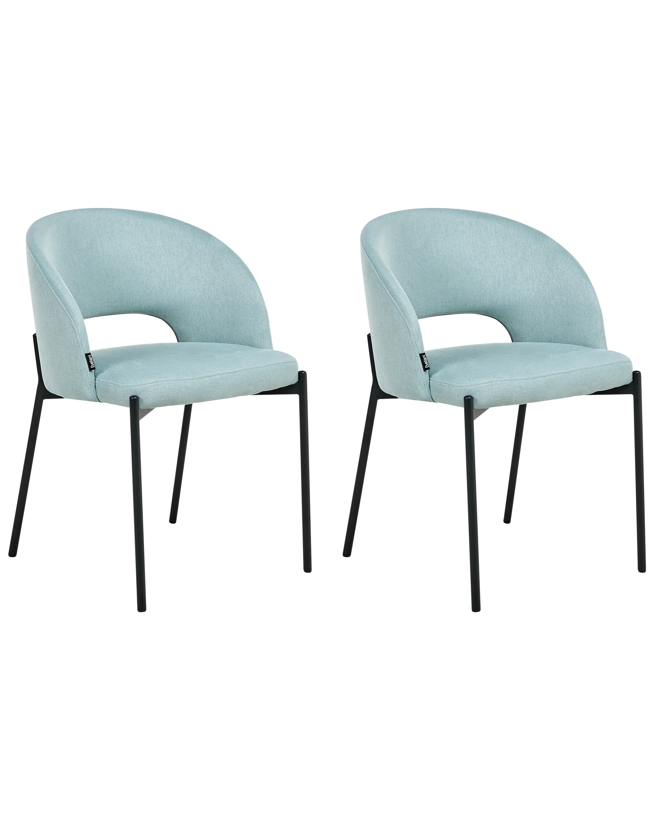 Conjunto de 2 sillas de comedor PENNY Tela Azul claro