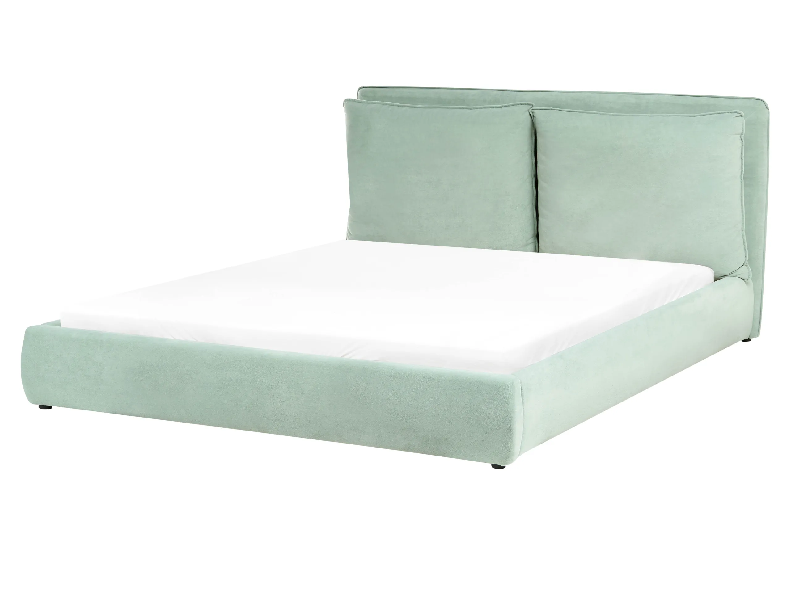 Cama de agua Terciopelo BAJONNA 160 x 200 cm Verde menta