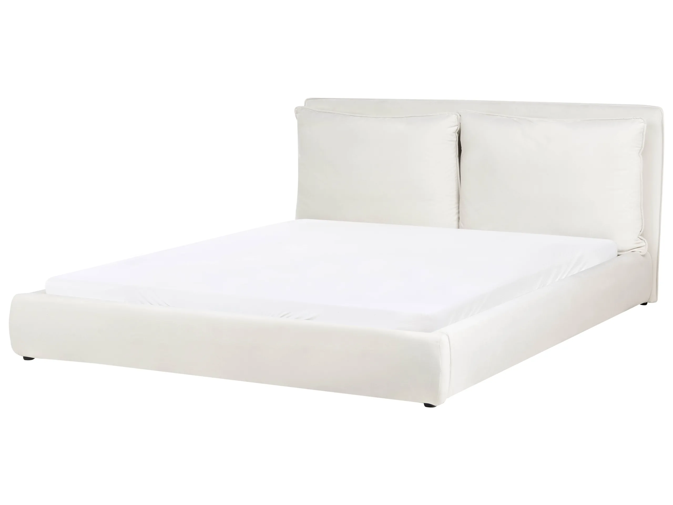 Cama de agua Terciopelo BAJONNA 180 x 200 cm Blanco crema