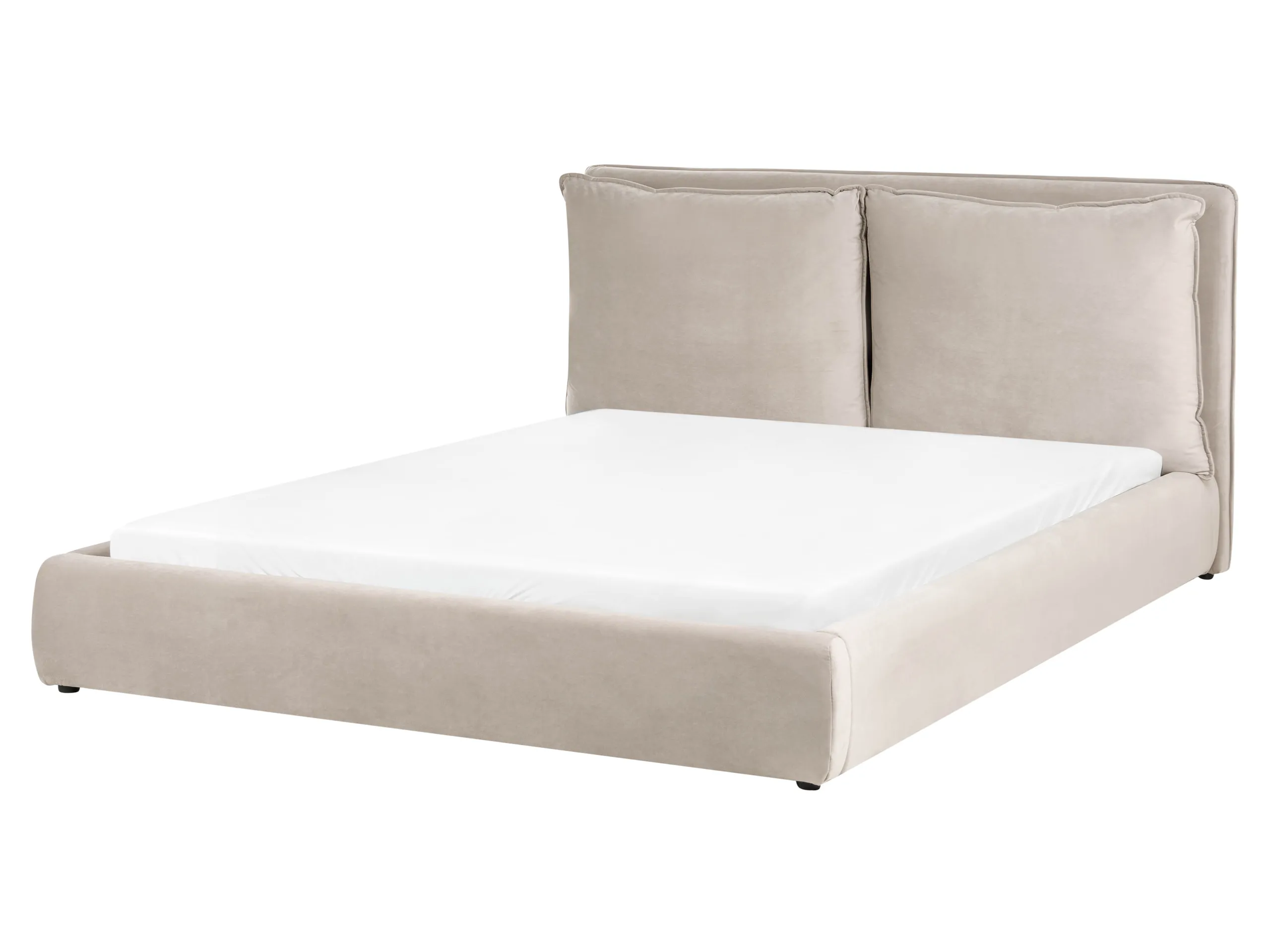 Cama de agua Terciopelo BAJONNA 160 x 200 cm Gris pardo