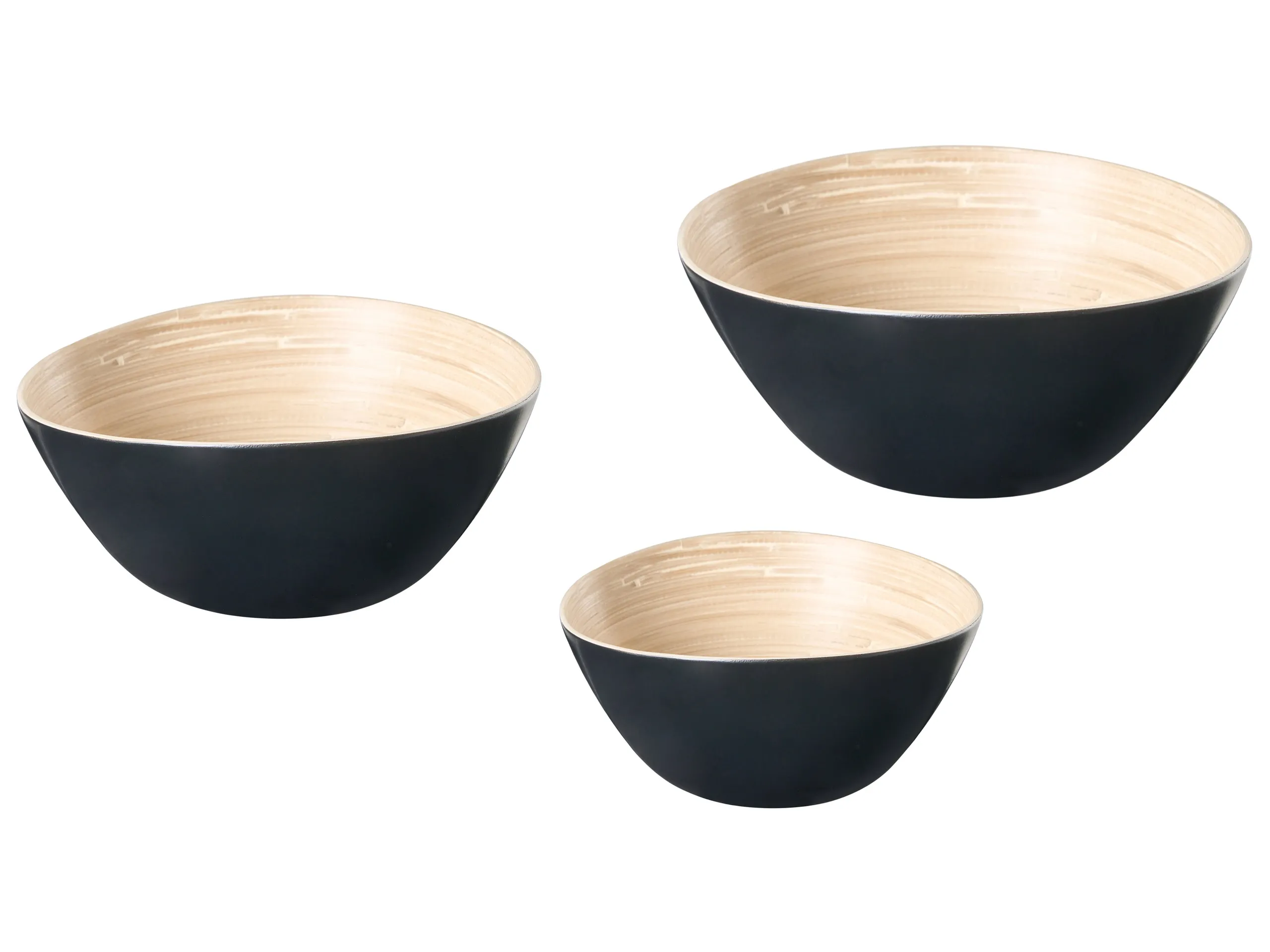 Conjunto de 3 cuencos decorativos BONHEUR Bambú Negro