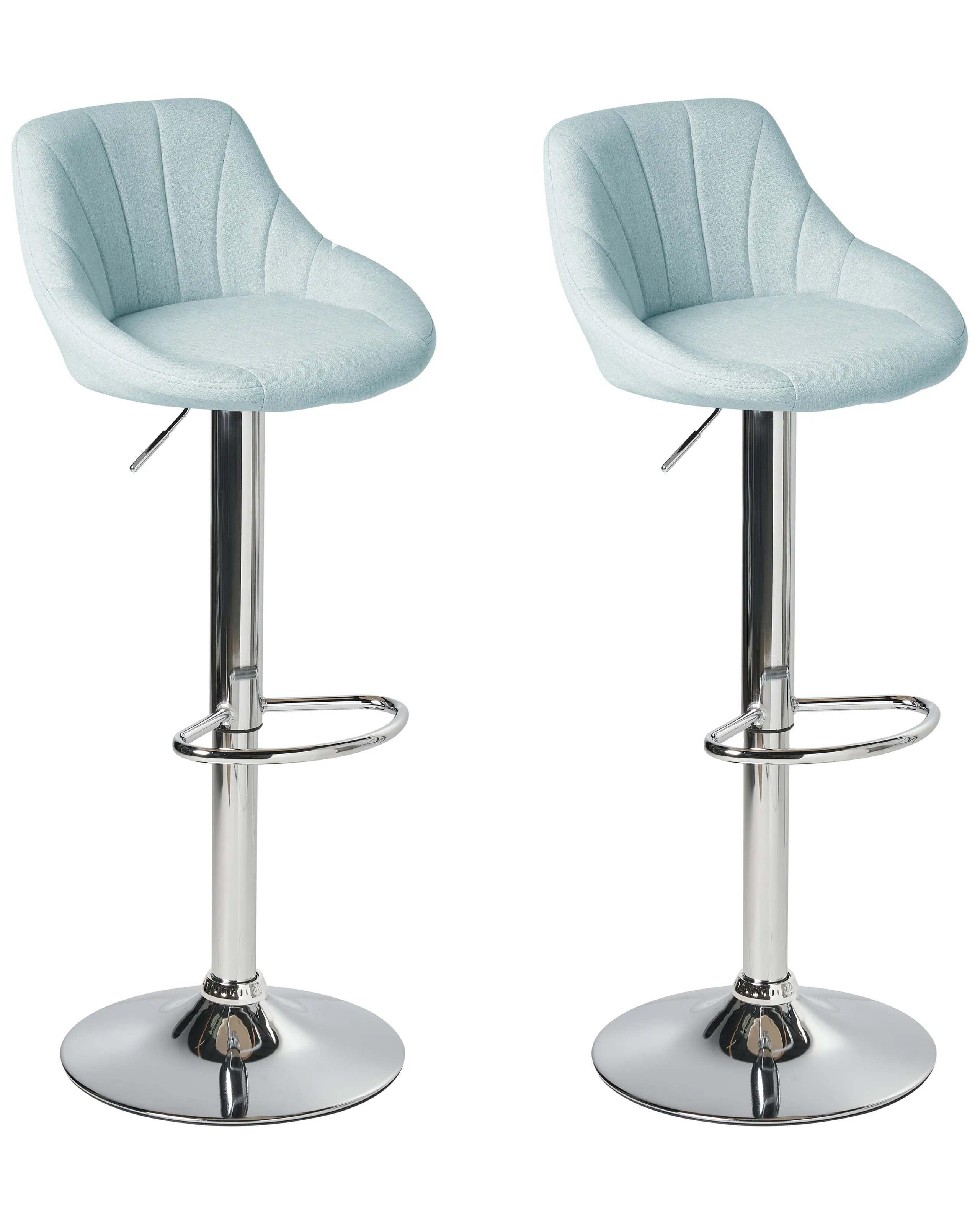 Conjunto de 2 sillas de bar LUCCA Tela giratoria Azul claro