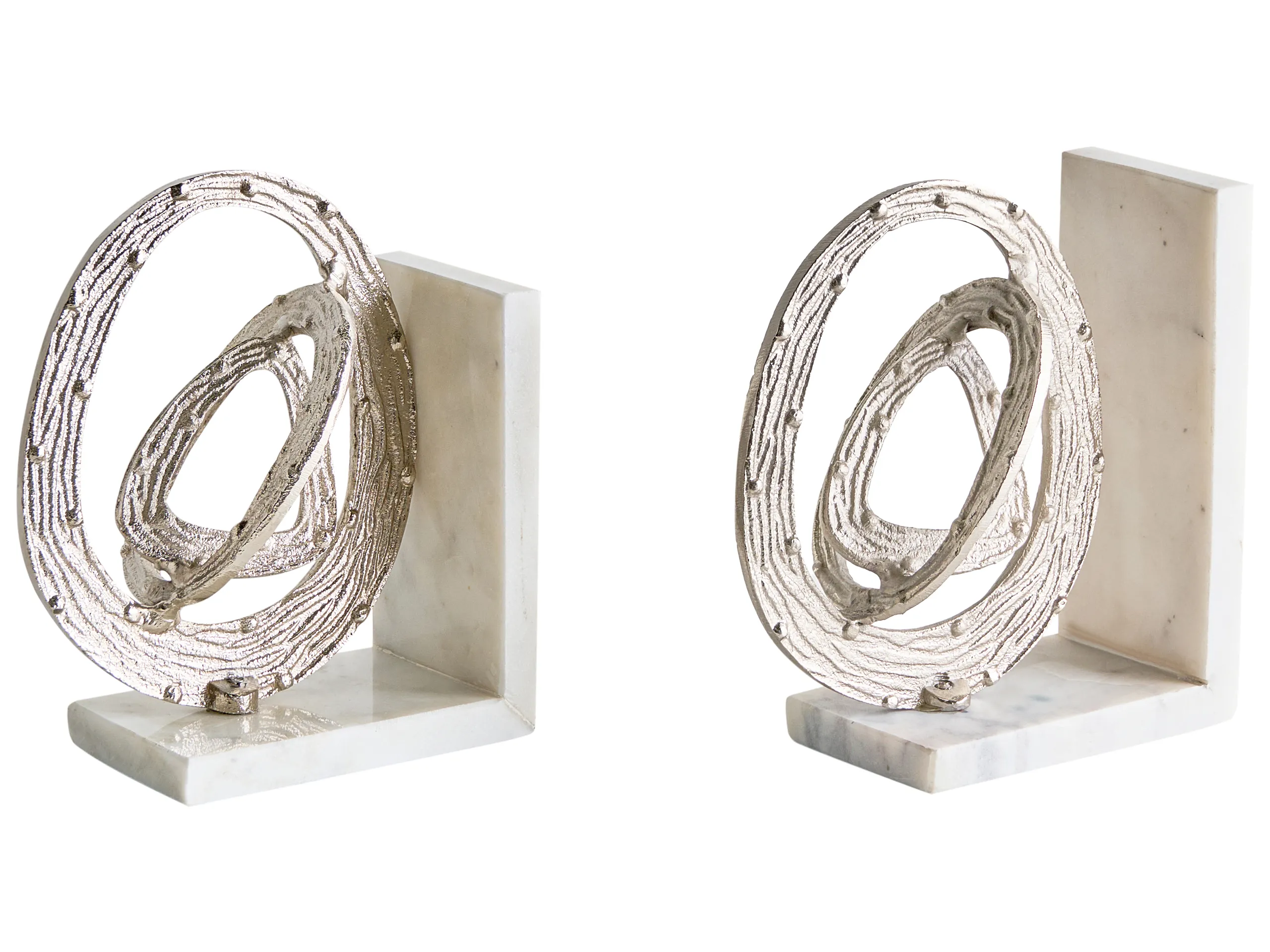 Conjunto de sujetalibros RABINA Mármol Plateado