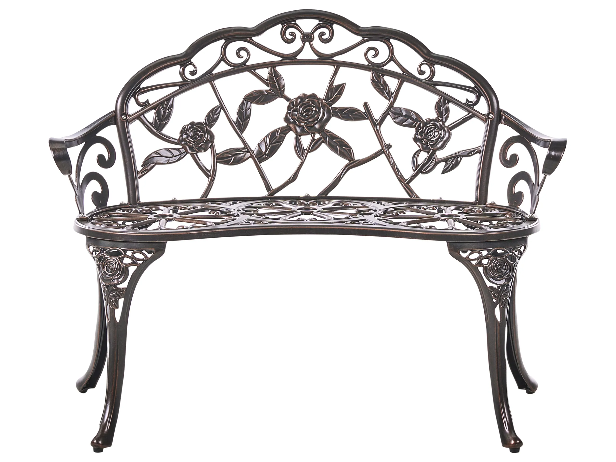 Banco de jardín PIURA 88 cm Metal Marrón oscuro
