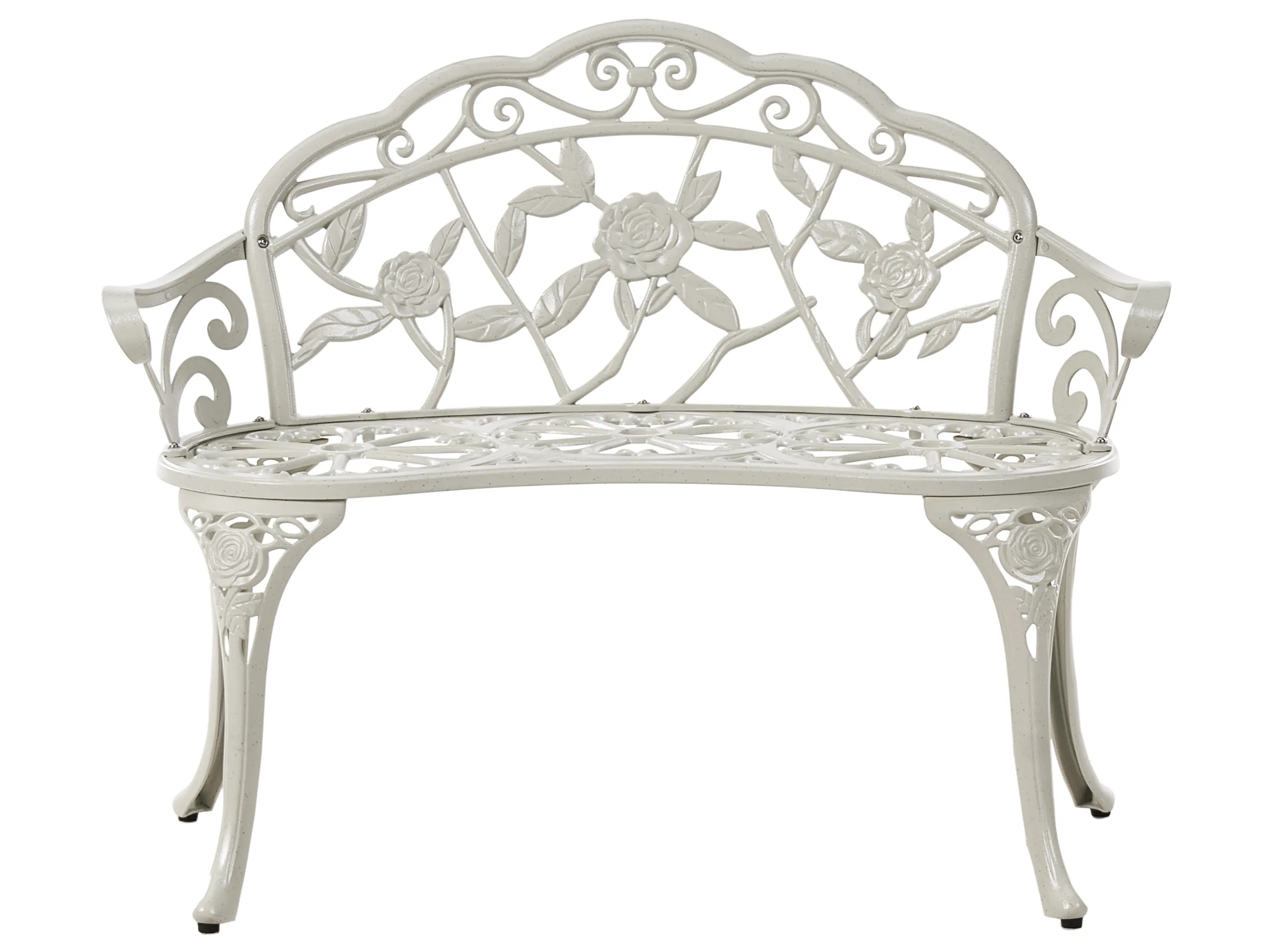 Banco de jardín PIURA 88 cm Metal Blanco