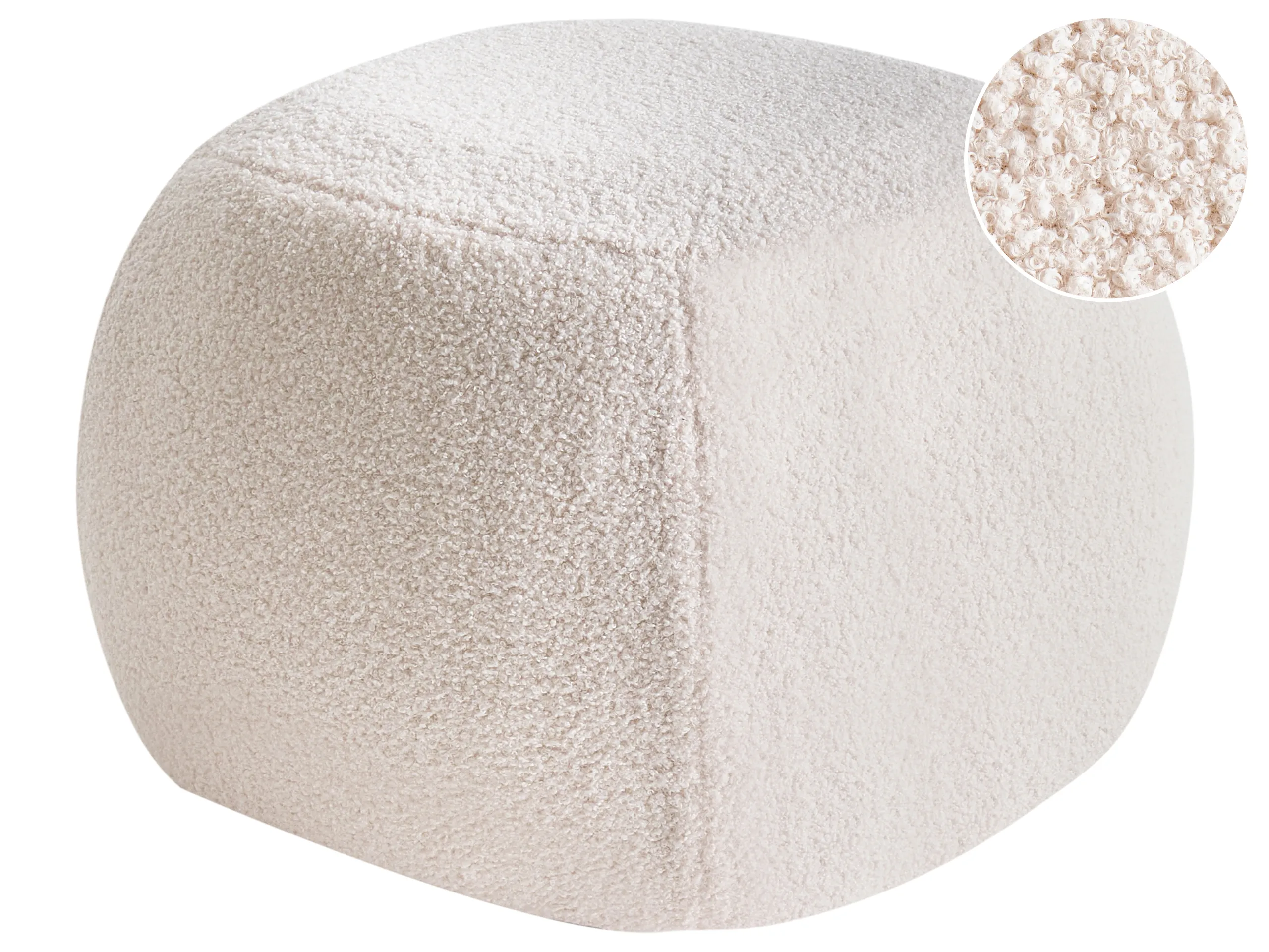 Pouffe BARRON Boucle Off-White