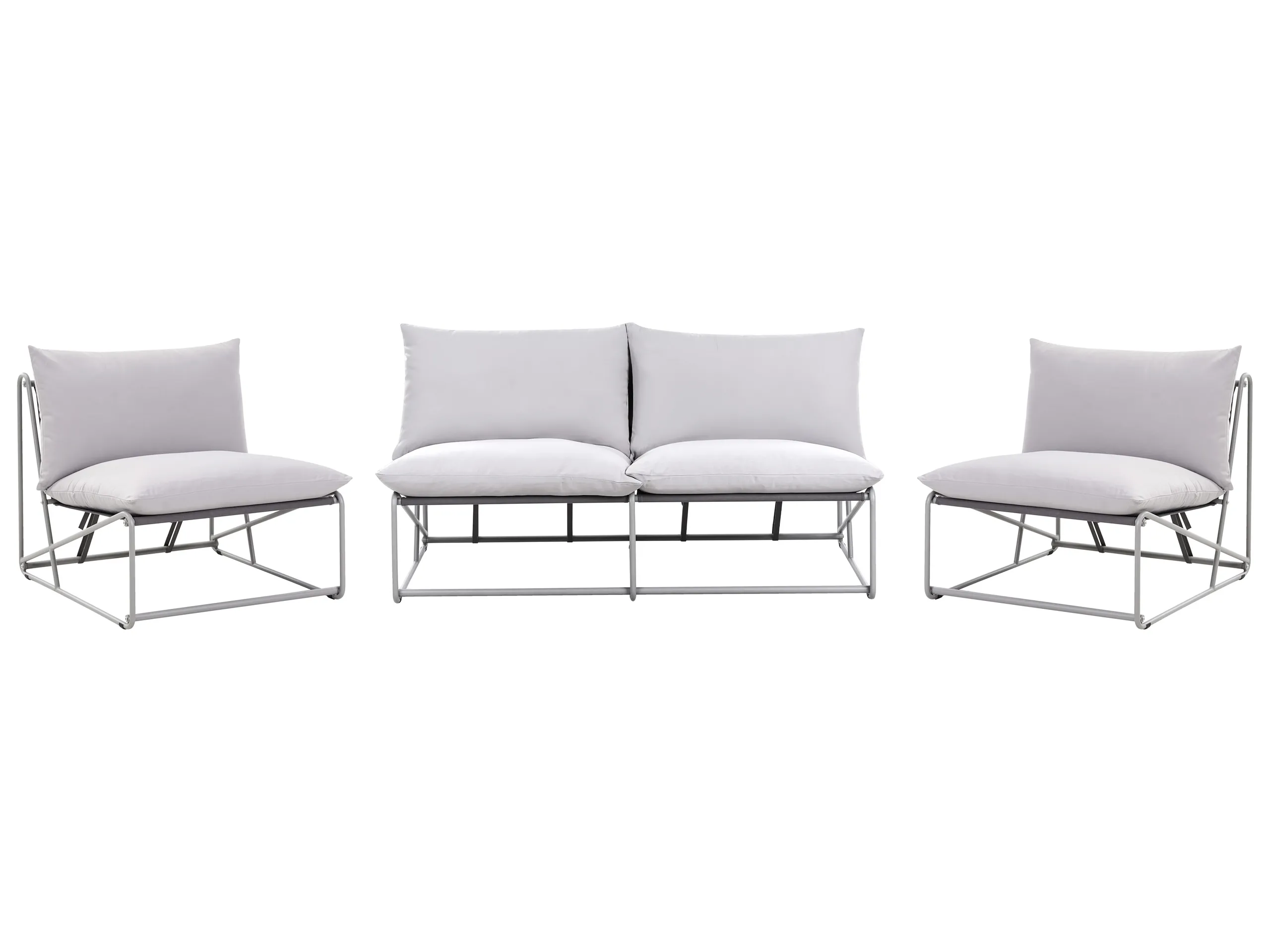 Garden Sofa Set 4 Seater PICO Metal Grey