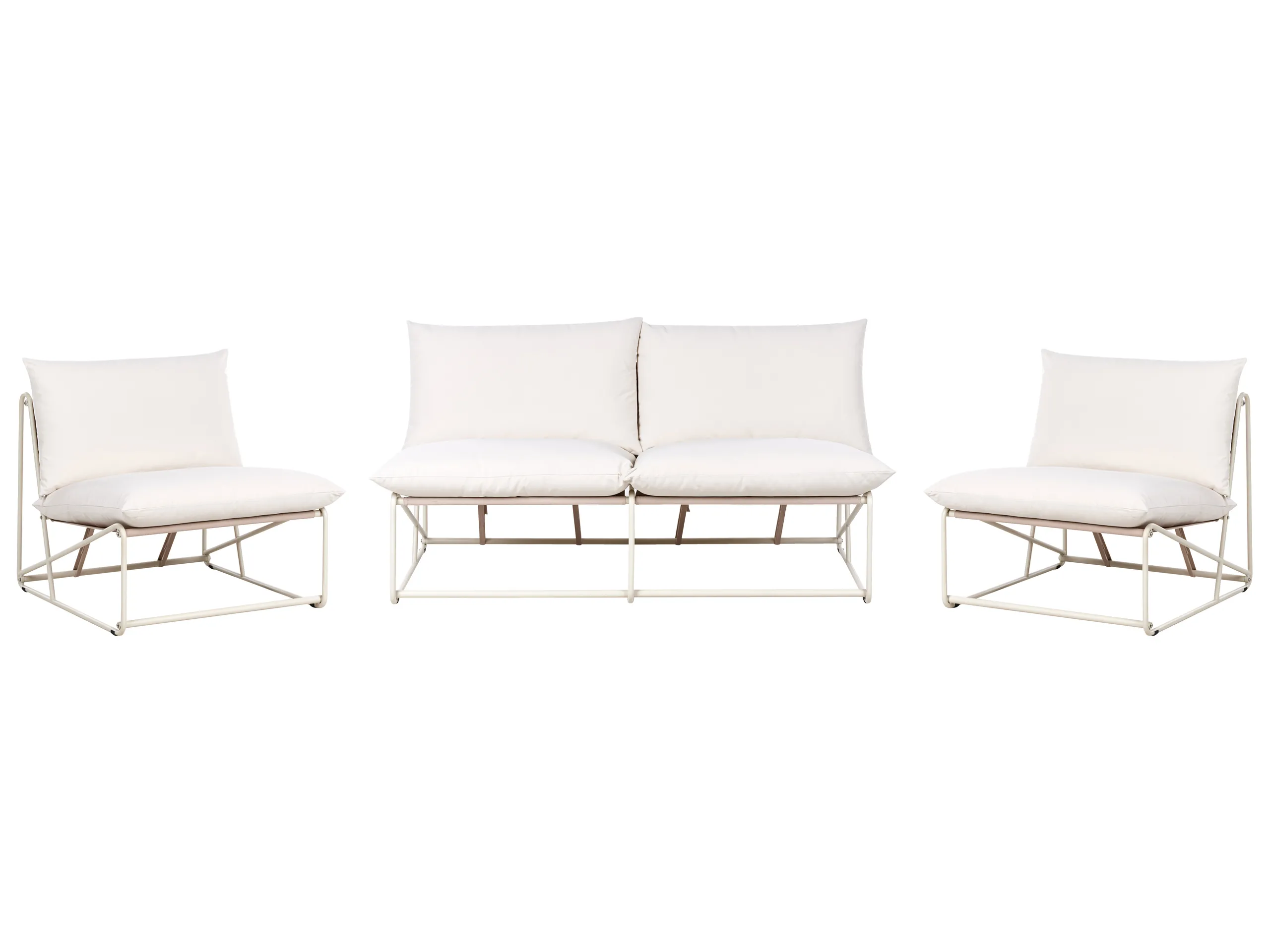 Garden Sofa Set 4 Seater PICO Metal Light Beige