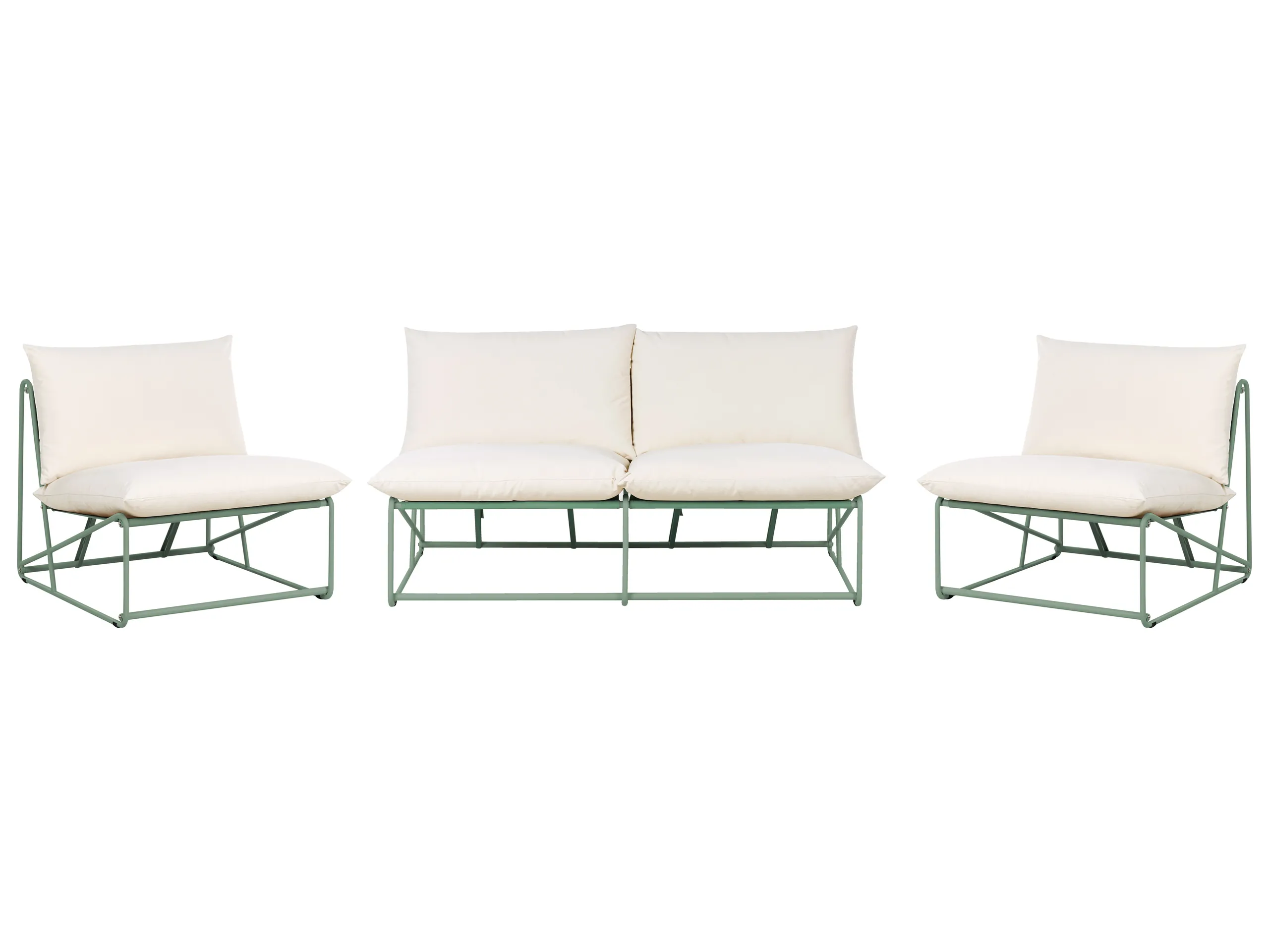 Garden Sofa Set 4 Seater PICO Metal Green