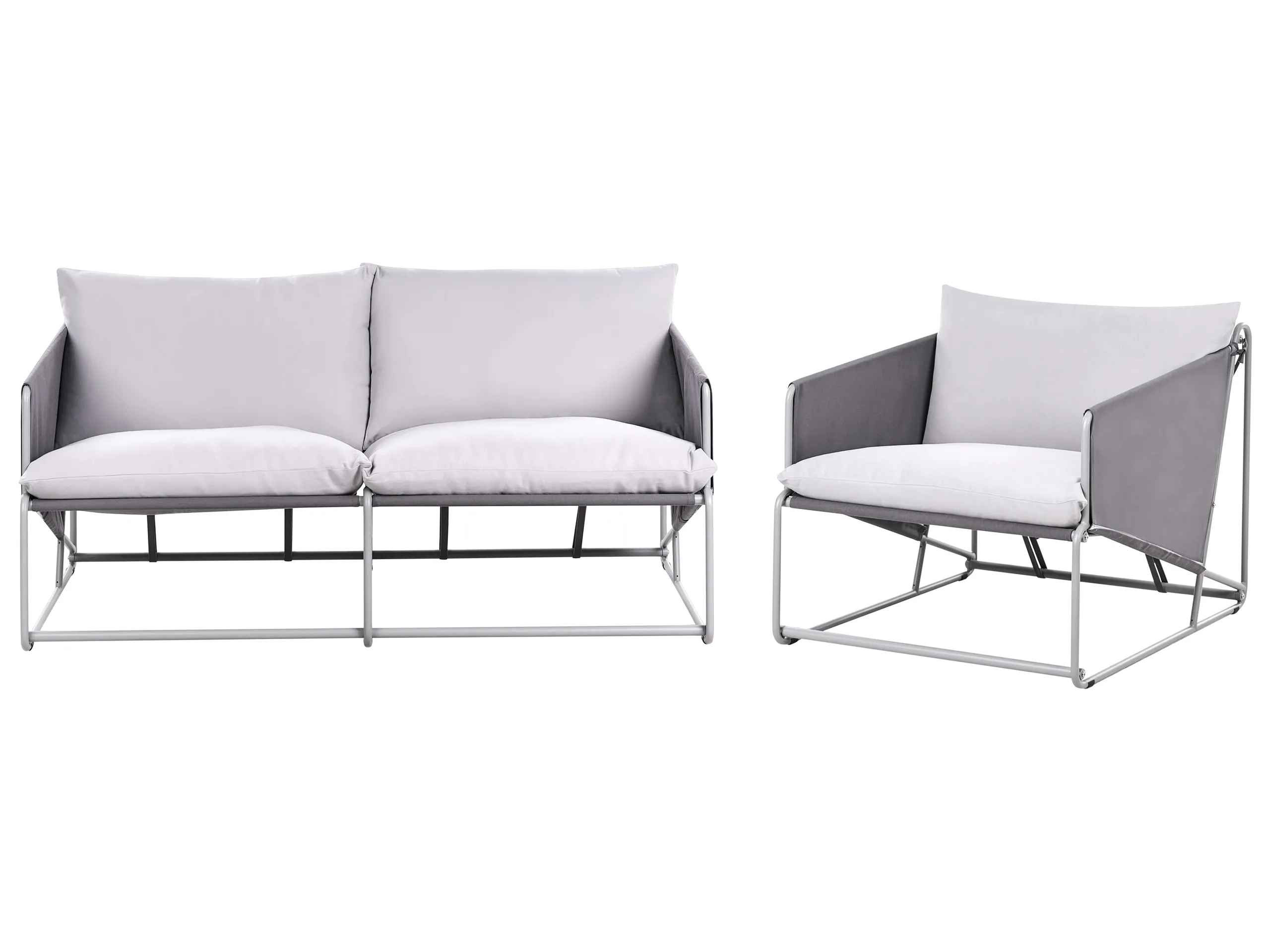 Garden Sofa Set 3 Seater PONTE Metal Grey