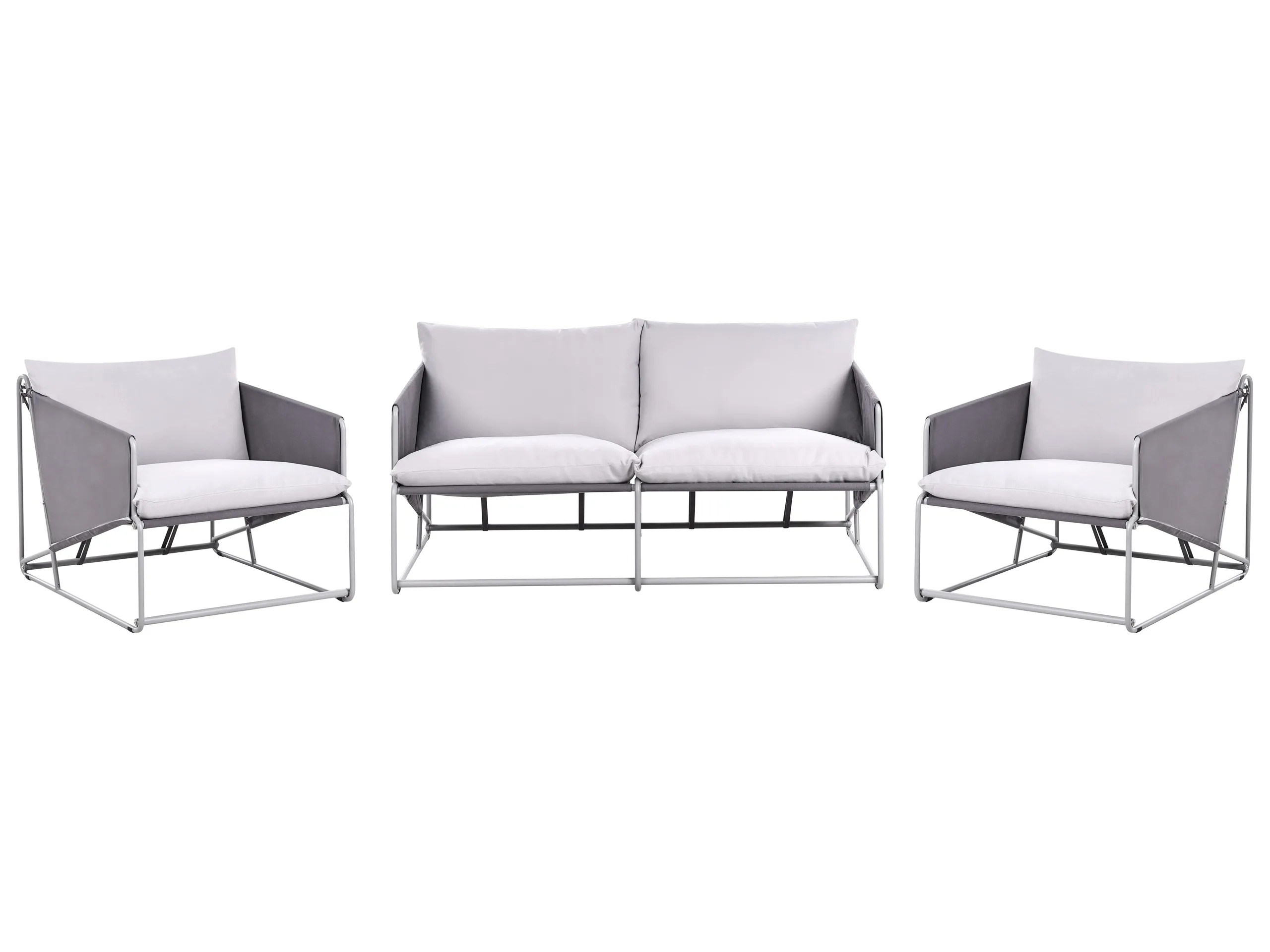 Garden Sofa Set 4 Seater PONTE Metal Grey