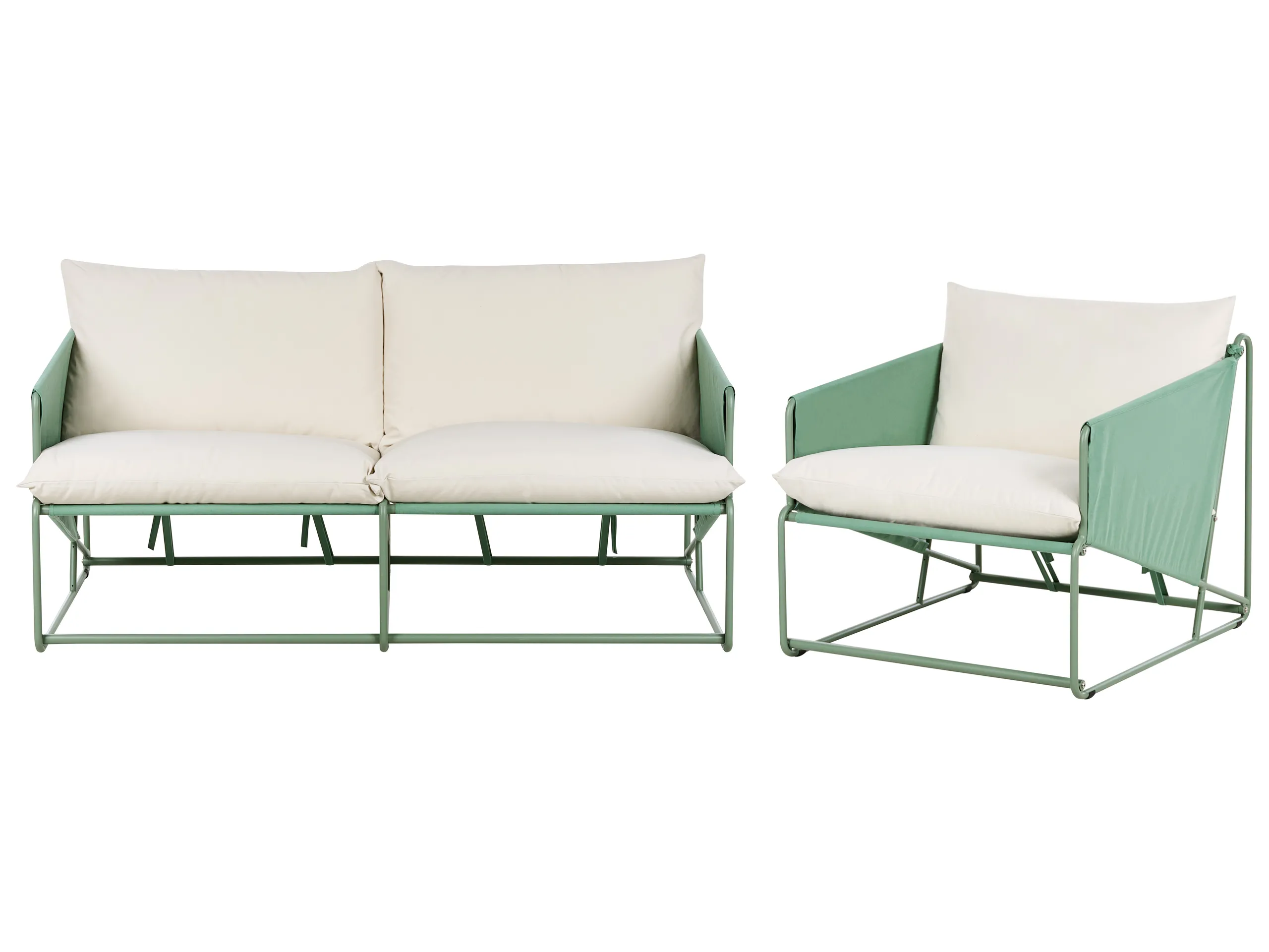 Garden Sofa Set 3 Seater PONTE Metal Green