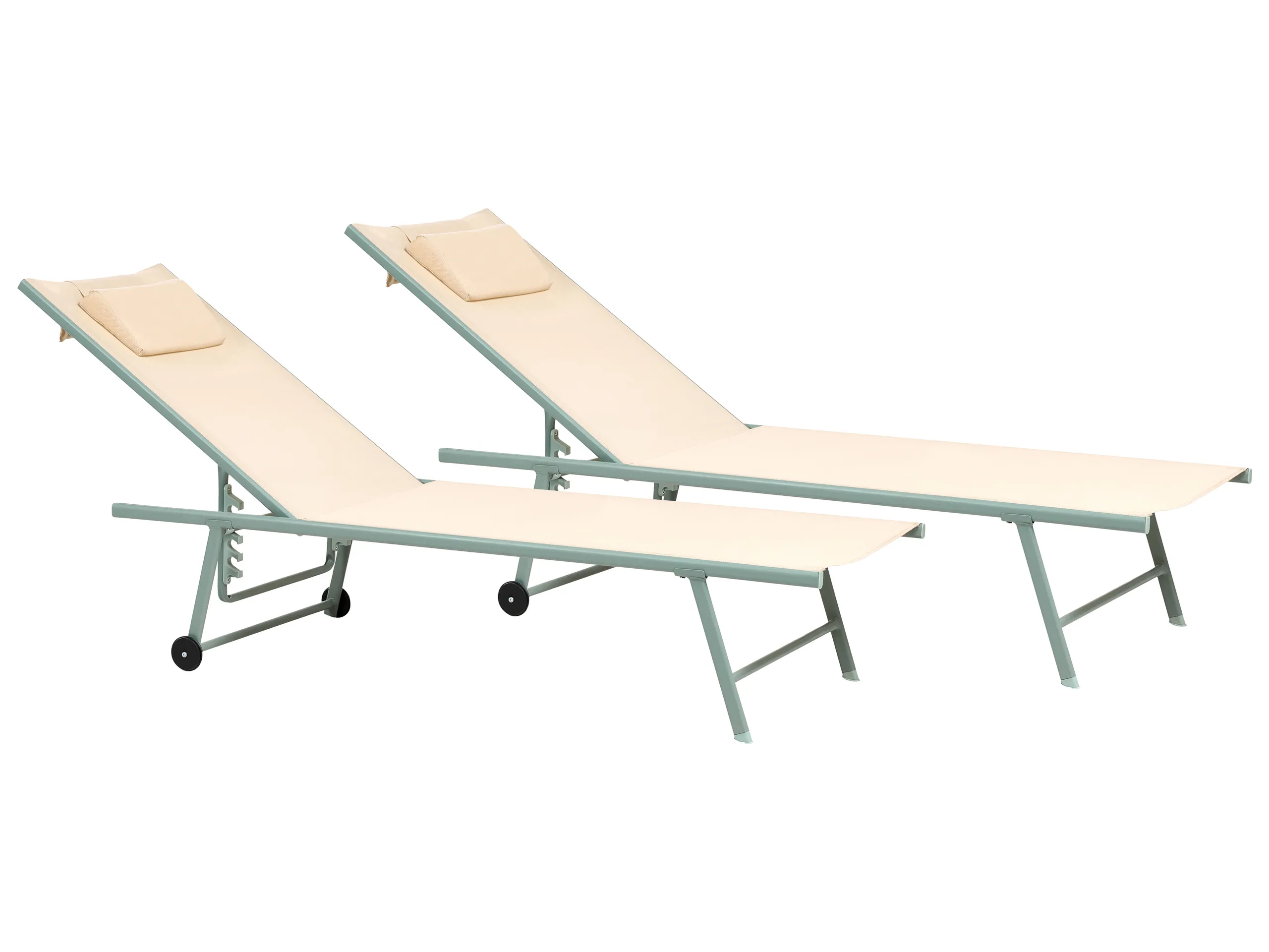 Conjunto de 2 tumbonas SORONI Metal Beige