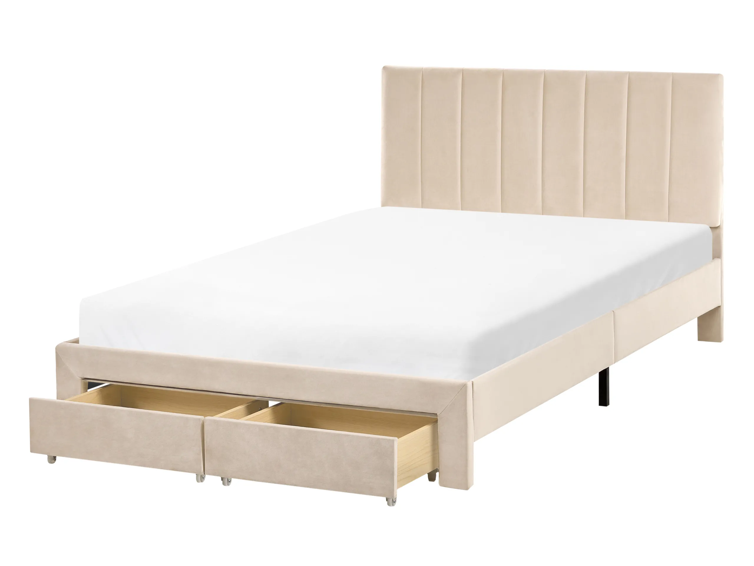 Cama con cajones Terciopelo LONZAC 120 x 200 cm Beige