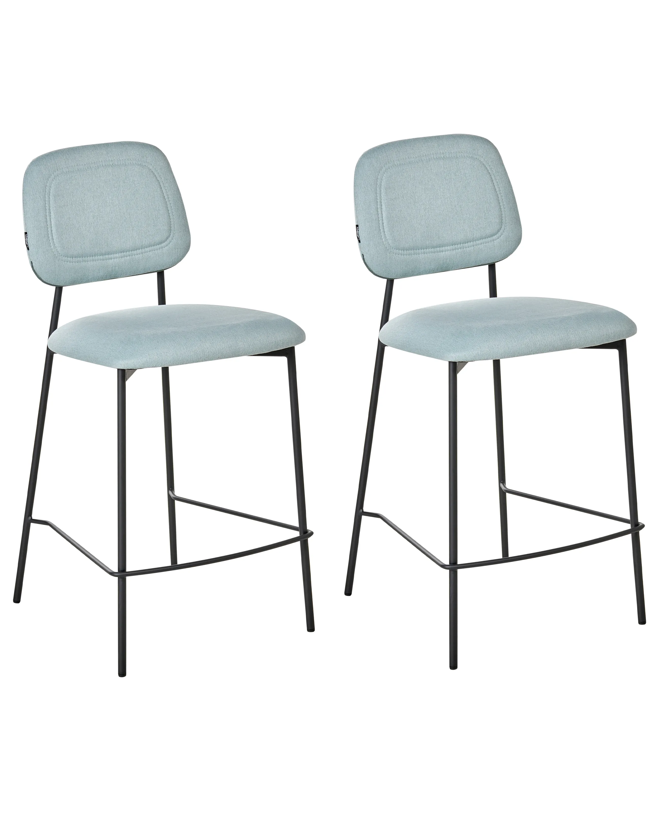 Conjunto de 2 sillas de bar DUETTE Tela Azul claro
