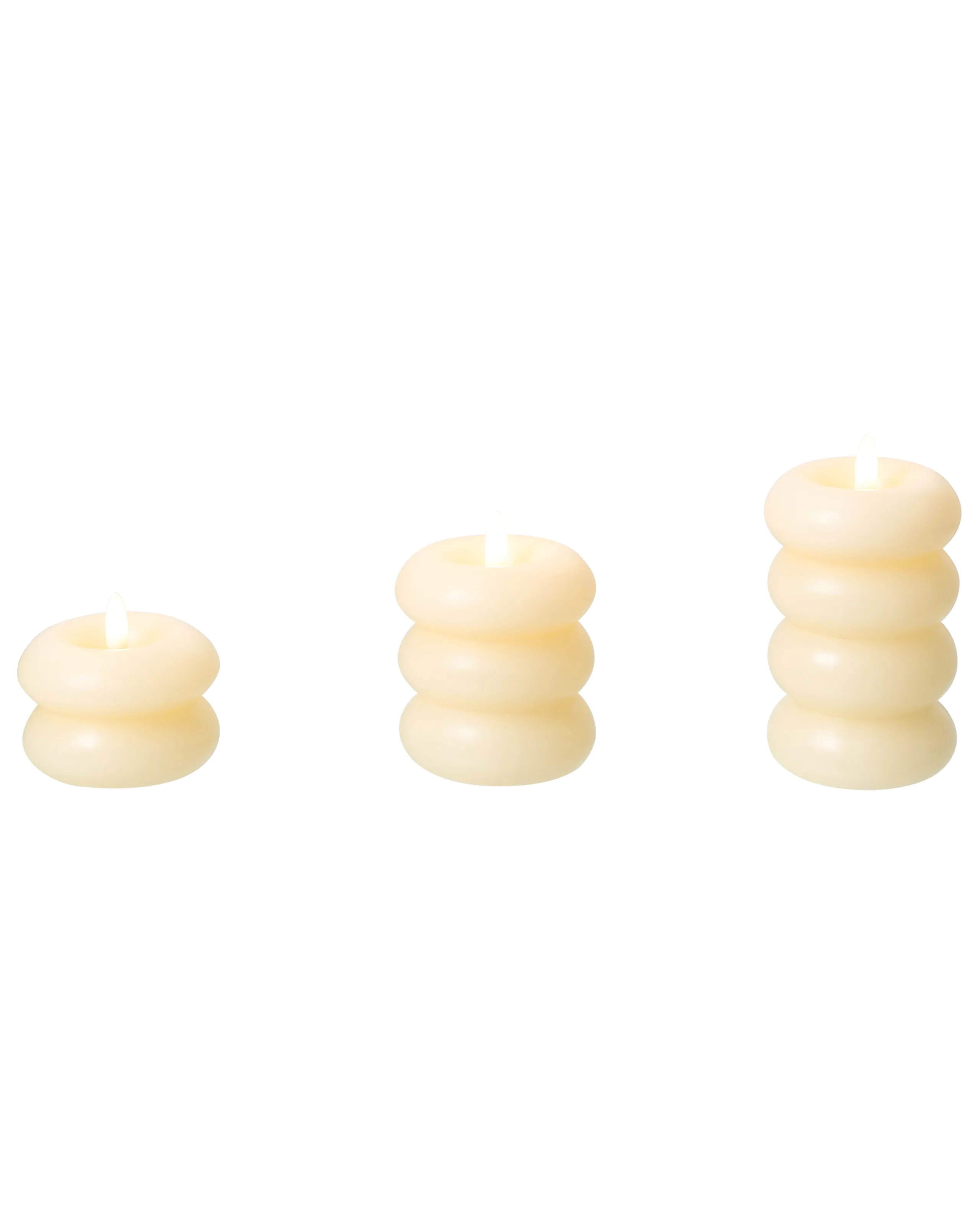 Conjunto de 3 velas LED ETERNIS 5/8/11 cm Blanco crema