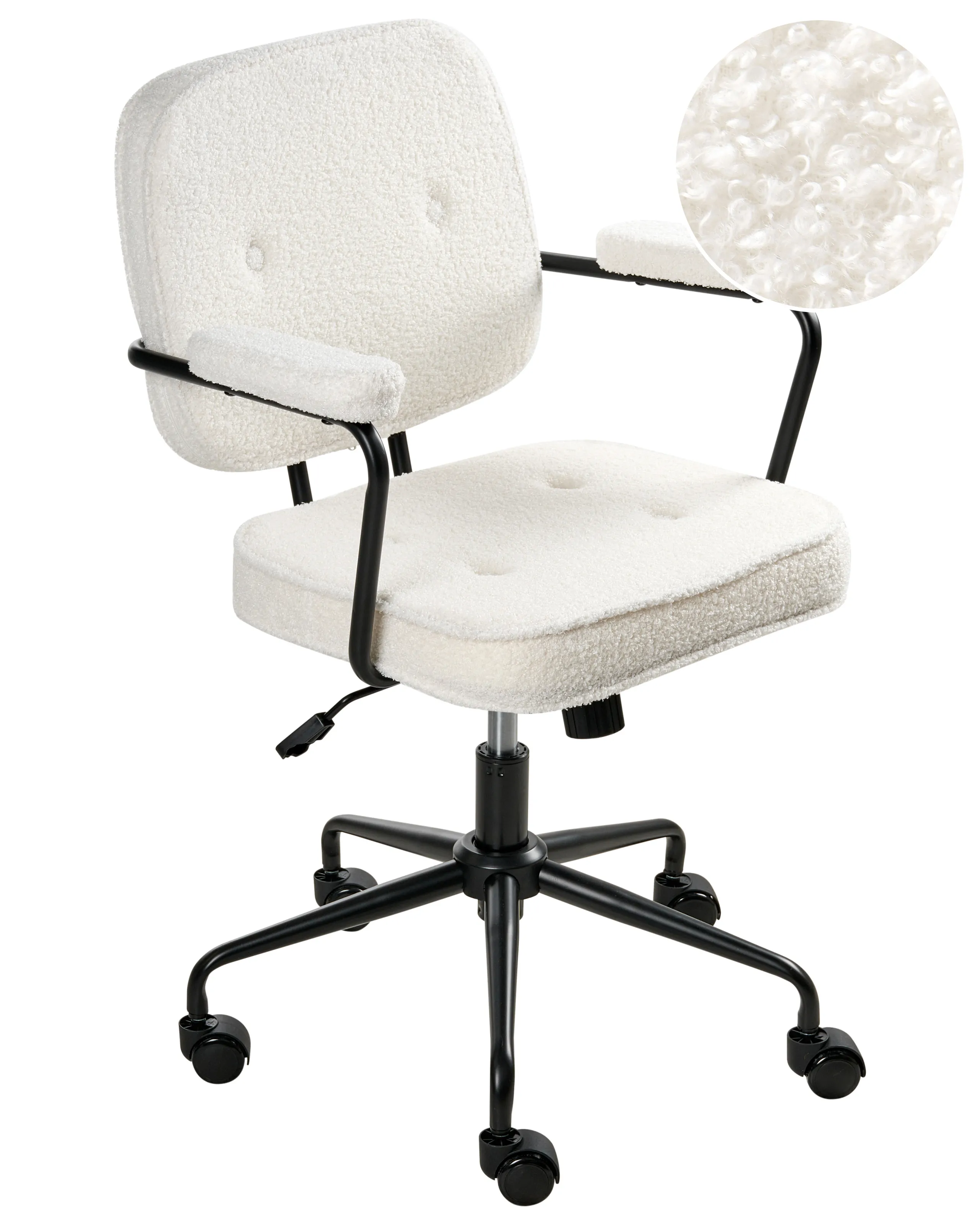 Desk Chair PAWNEE Boucle Off-White
