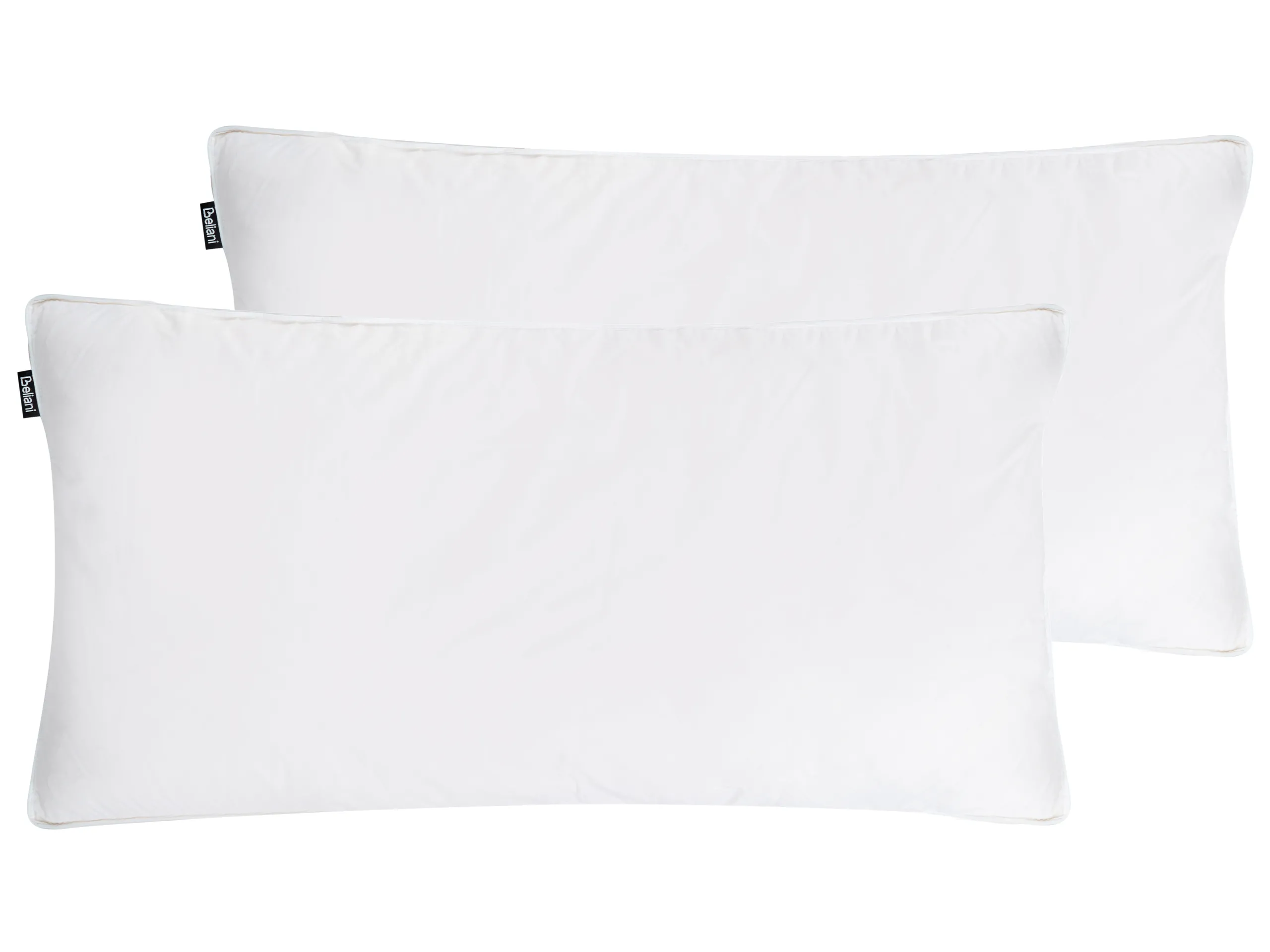 Conjunto de 2 almohadas FELDBERG Alta Plumas y plumón de pato 40 x 80 cm Blanco