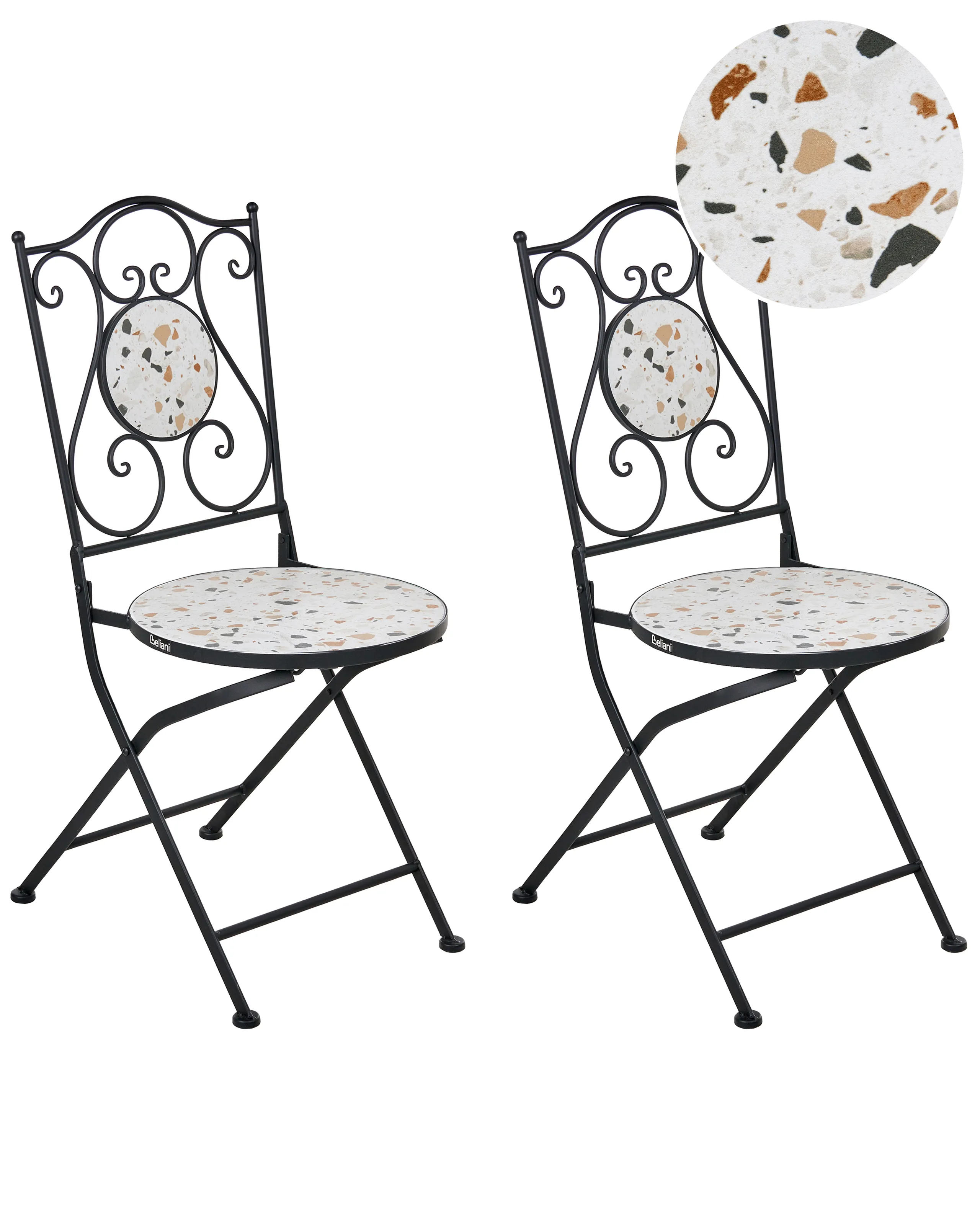 Conjunto de 2 sillas de jardín ARTENA plegable Metal Negro
