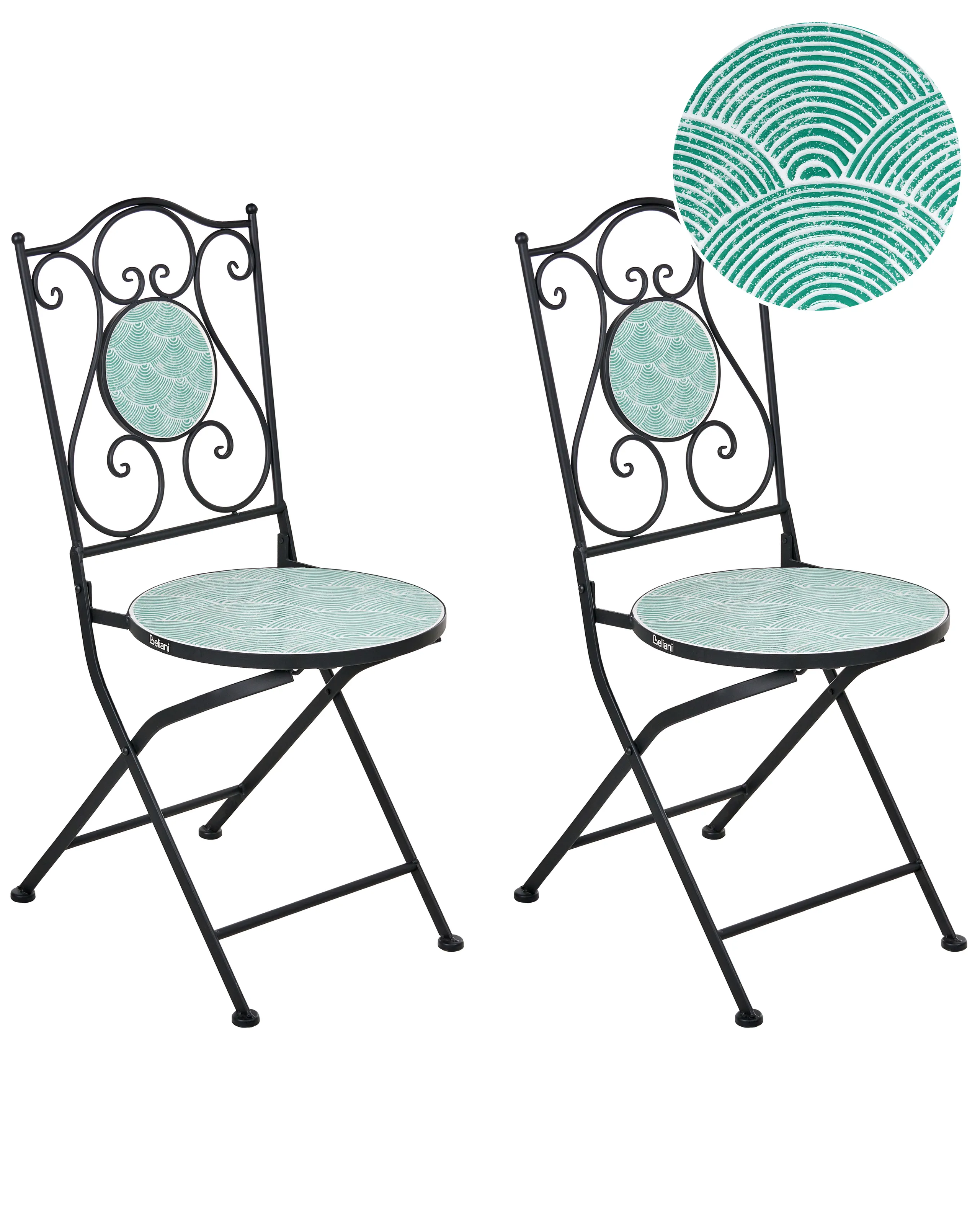 Conjunto de 2 sillas de jardín ANAPO plegable Metal Negro