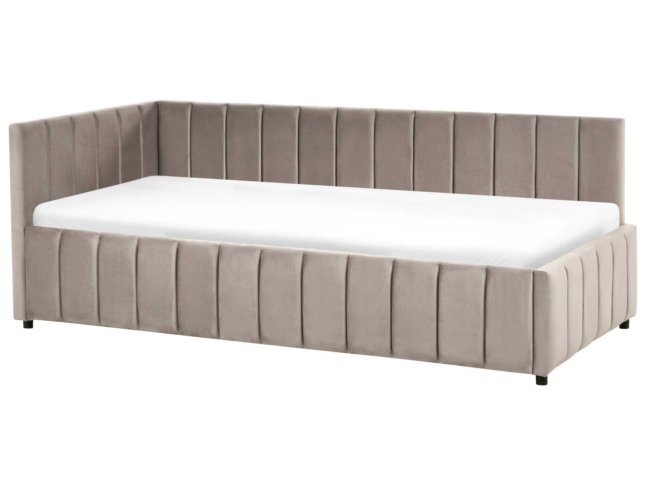 Sofá cama Terciopelo LISIEUX 90 x 200 cm Gris pardo