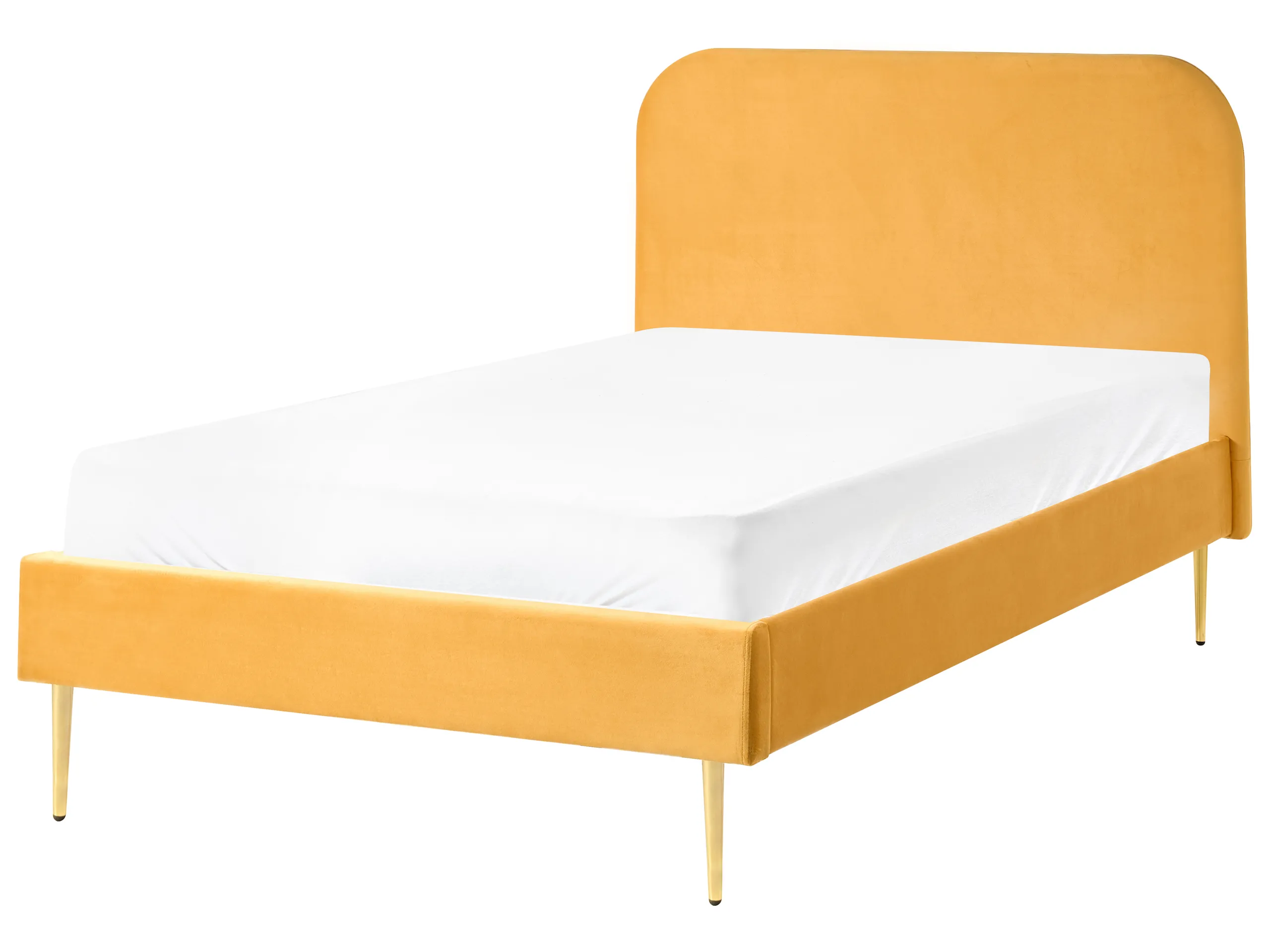 Cama Terciopelo FLAYAT 120 x 200 cm Amarillo