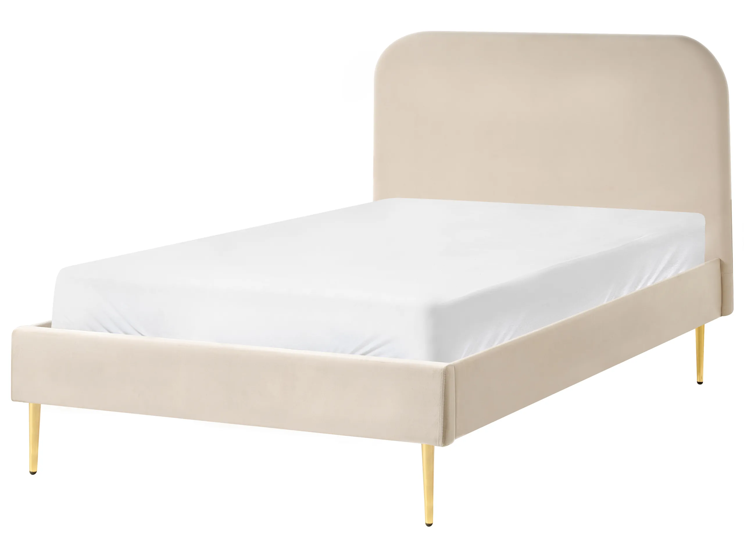 Cama Terciopelo FLAYAT 120 x 200 cm Beige claro