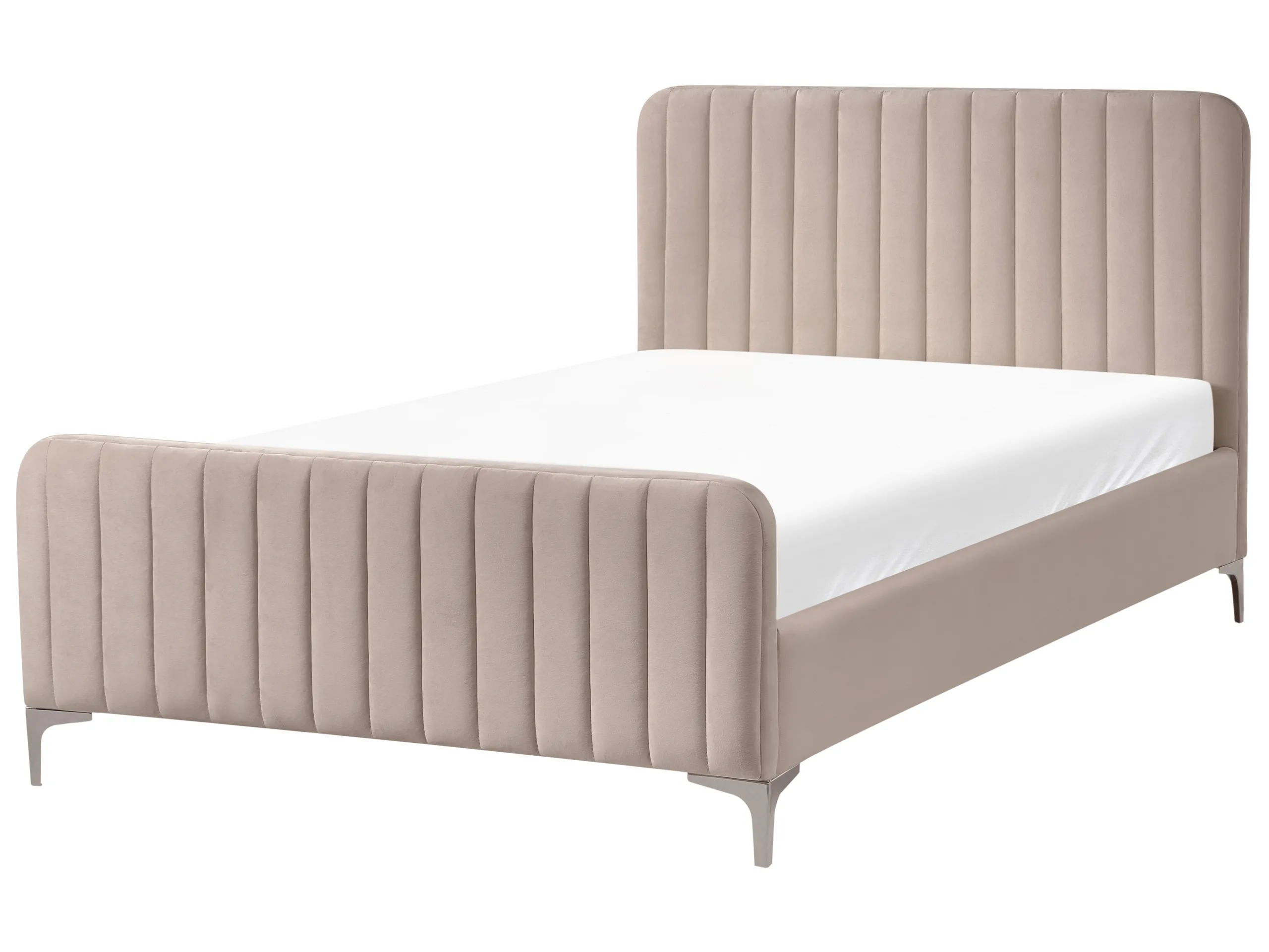 Cama Terciopelo LUNAN 120 x 200 cm Gris pardo