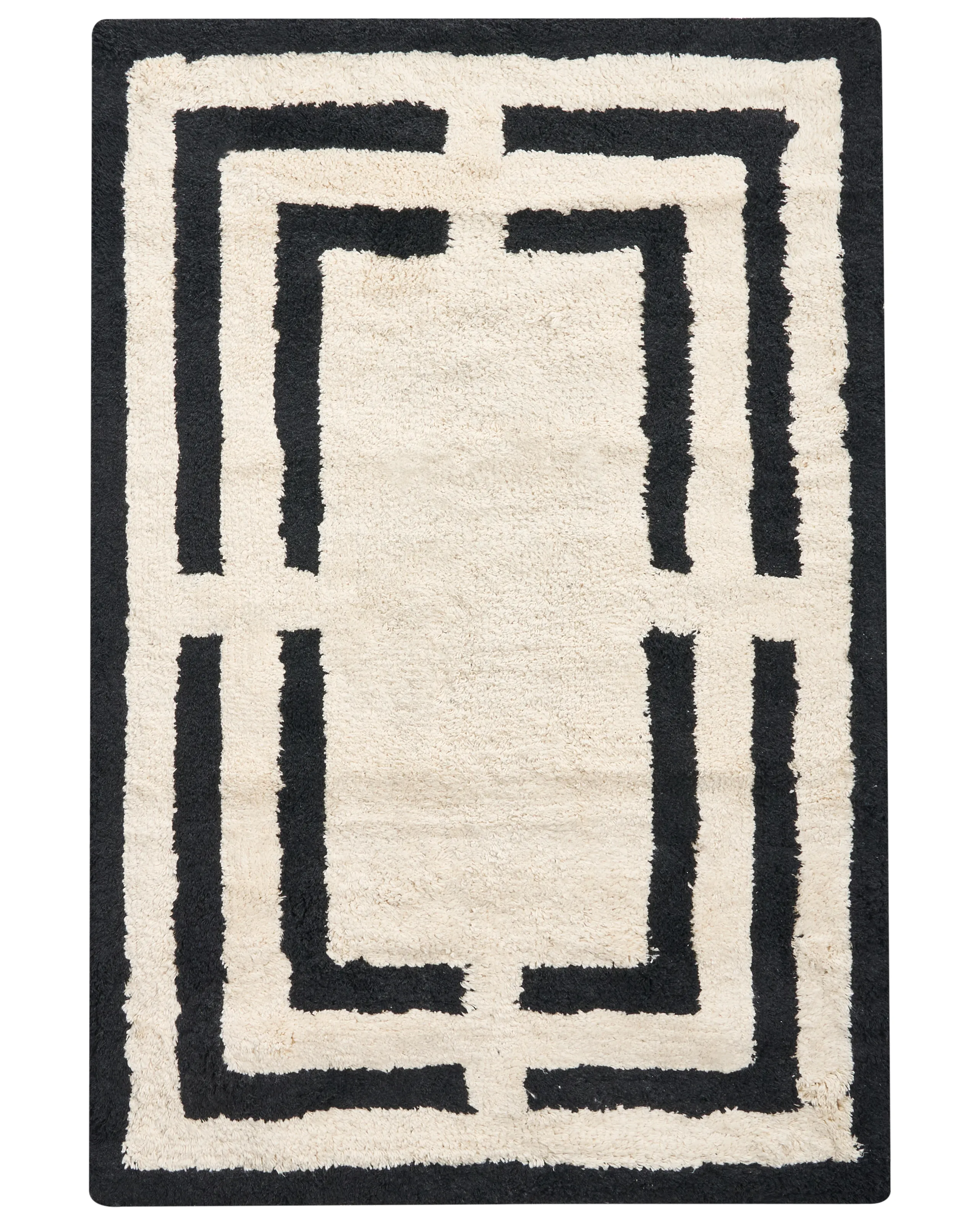 Alfombrilla de baño RISALU Negro/Beige 60 x 90 cm Algodón