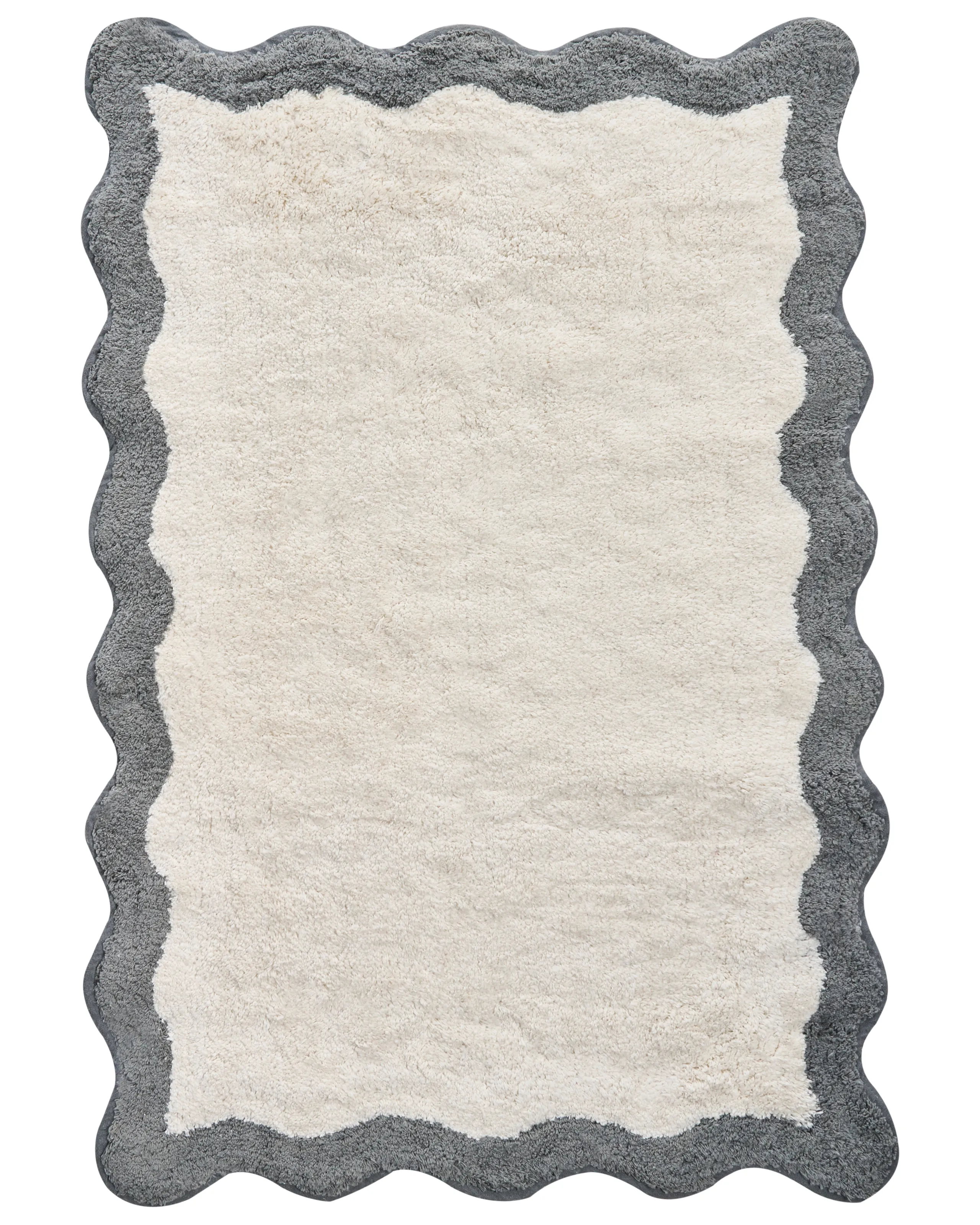 Alfombrilla de baño NANGAL Gris/Beige 60 x 90 cm Algodón