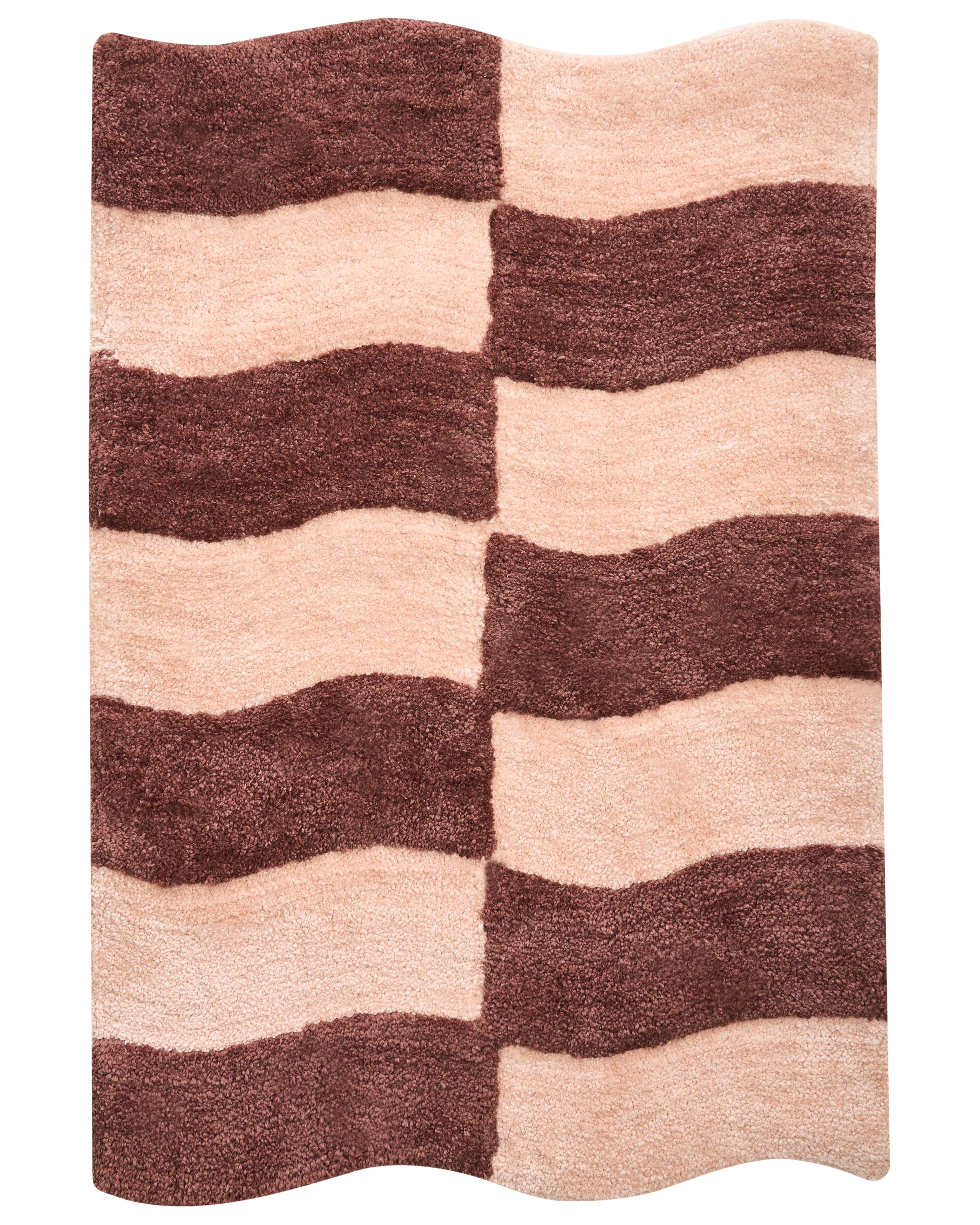 Alfombrilla de baño DIWANA Marrón/Beige 60 x 90 cm
