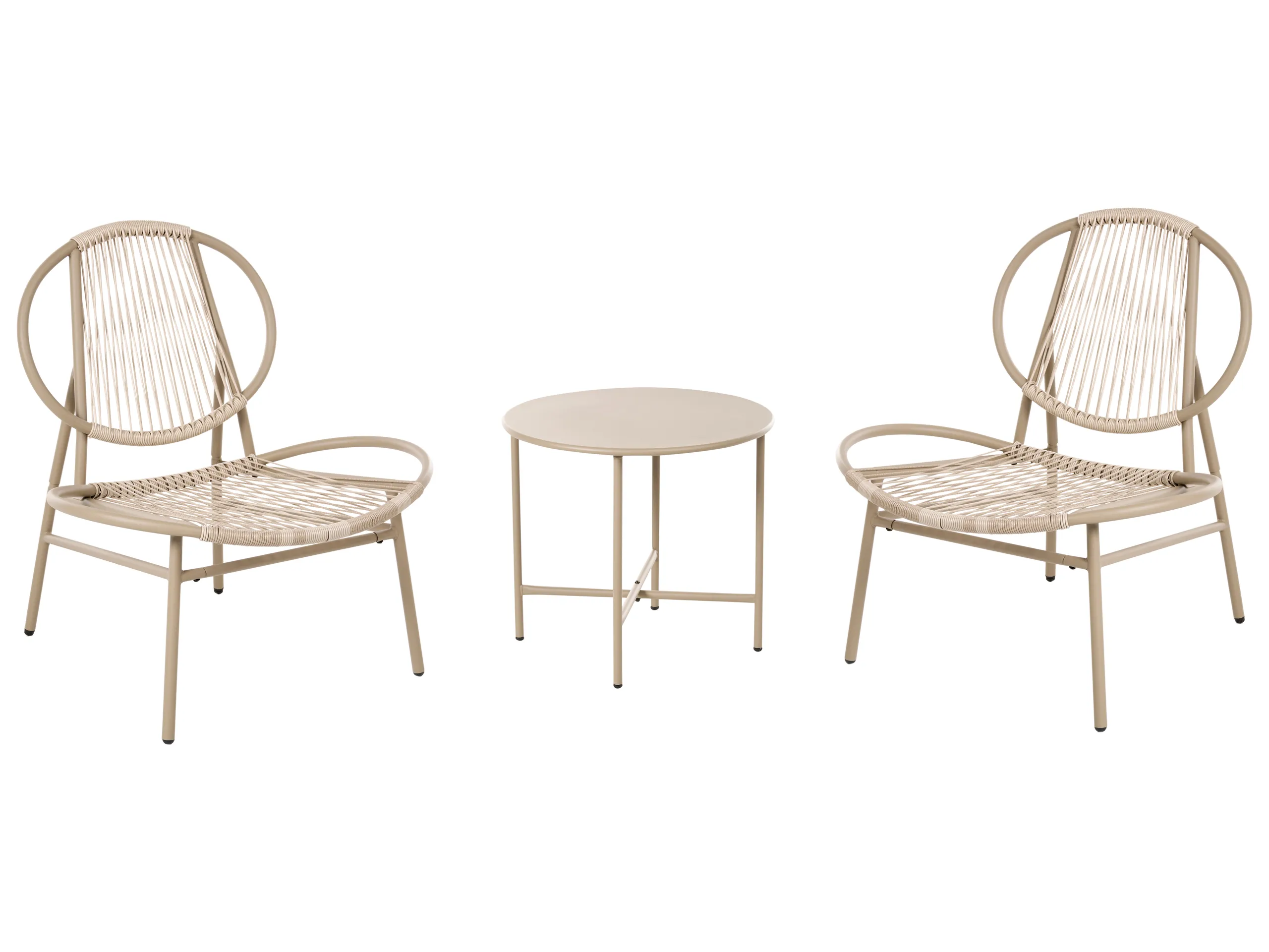 Bistro Set OVARO PE Rattan Beige