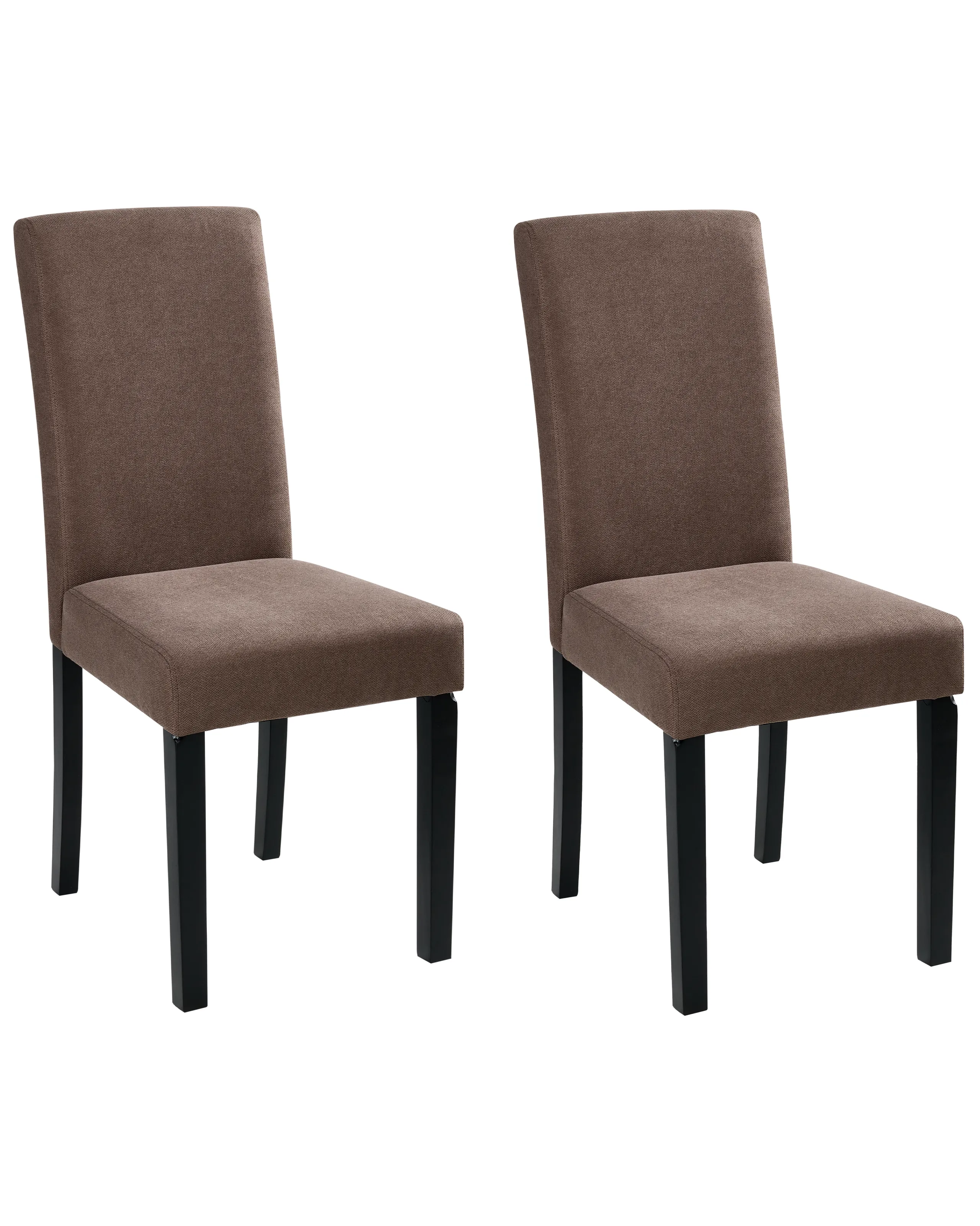 Conjunto de 2 sillas de comedor BROADWAY Tela Marrón