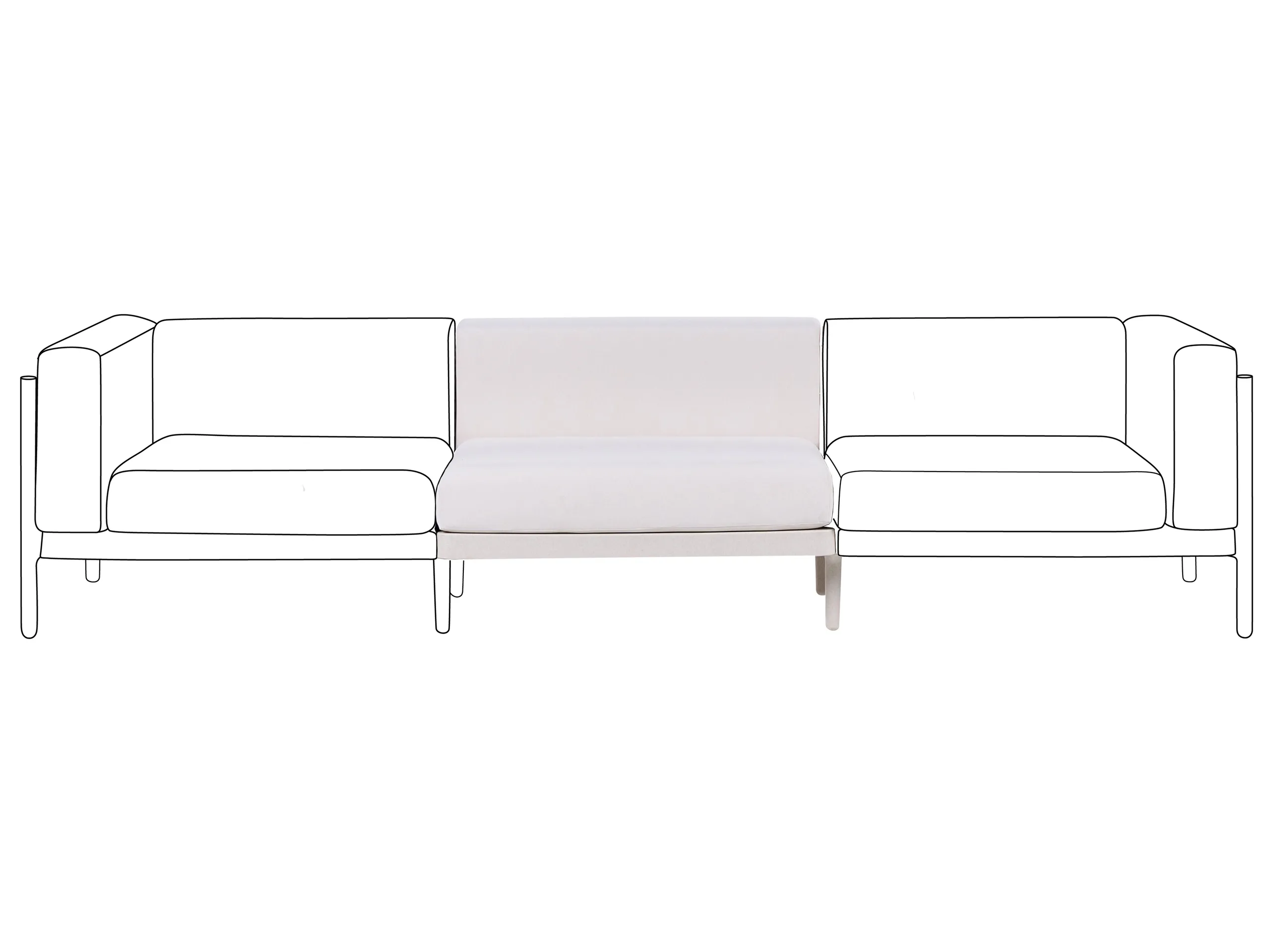 Garden Sofa Extension Module FERRETTI Light Beige