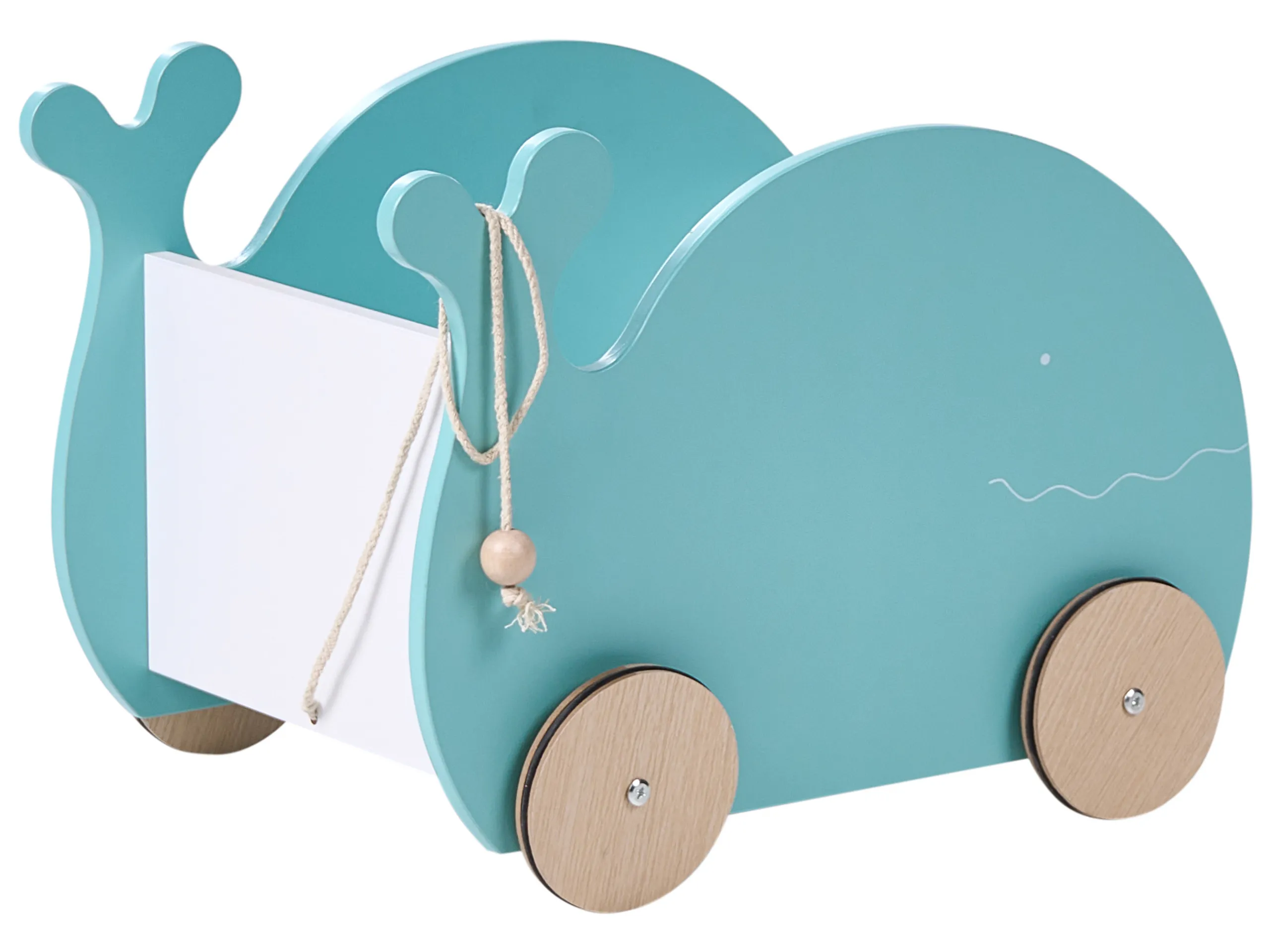 Caja de juguetes con ruedas WOOLI 30 cm Azul