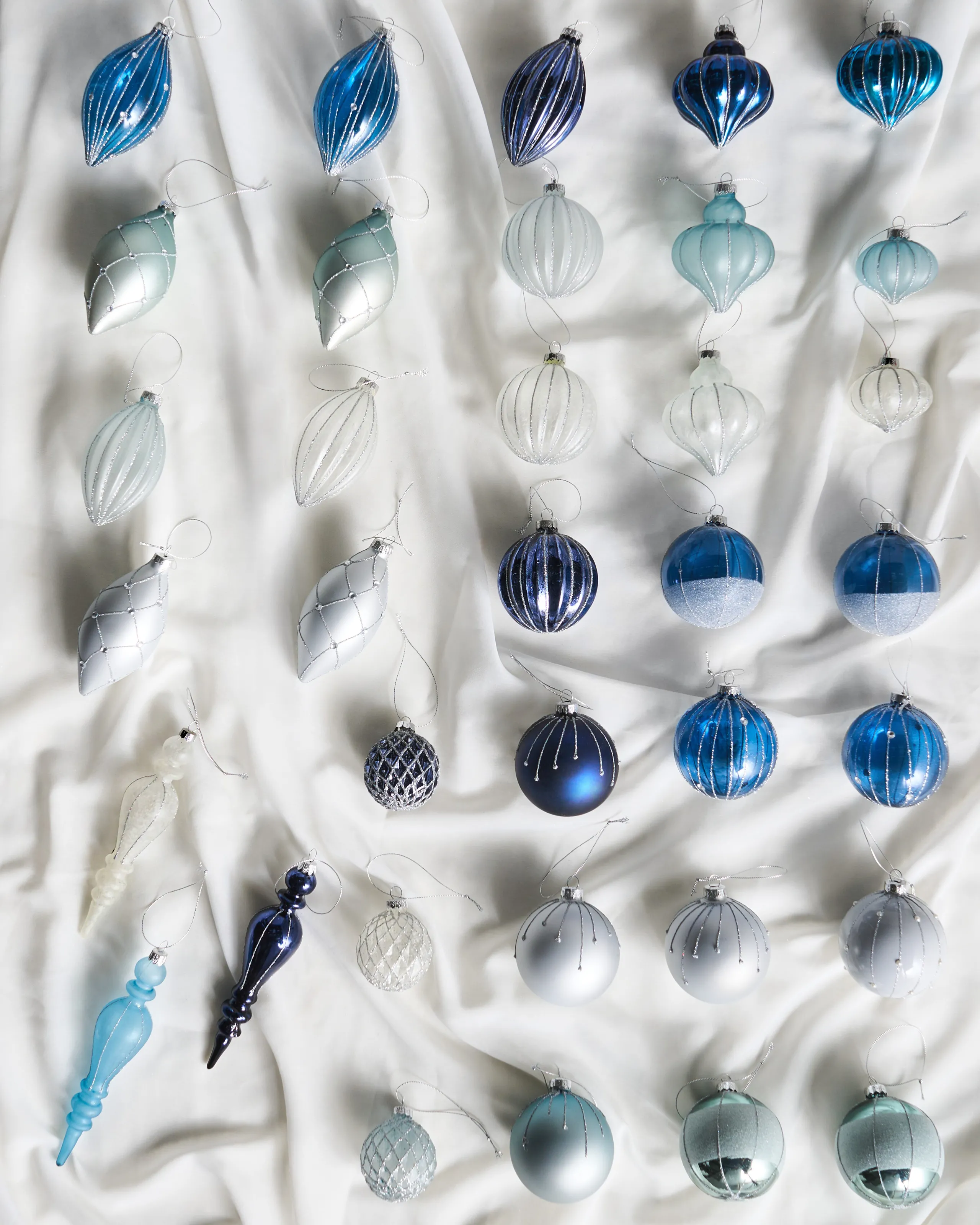 Conjunto de 35 bolas de Navidad SNOWFALL Vidrio Azul
