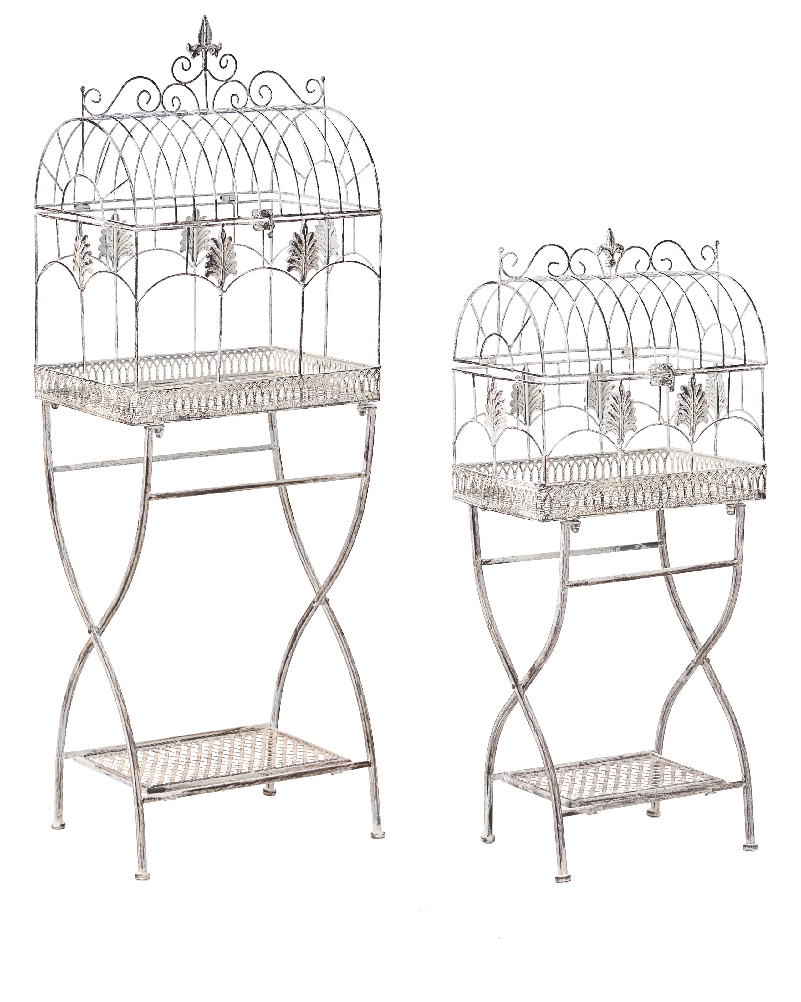Conjunto de 2 estanterías SICILY Metal 122/90 cm 43/37 cm Gris
