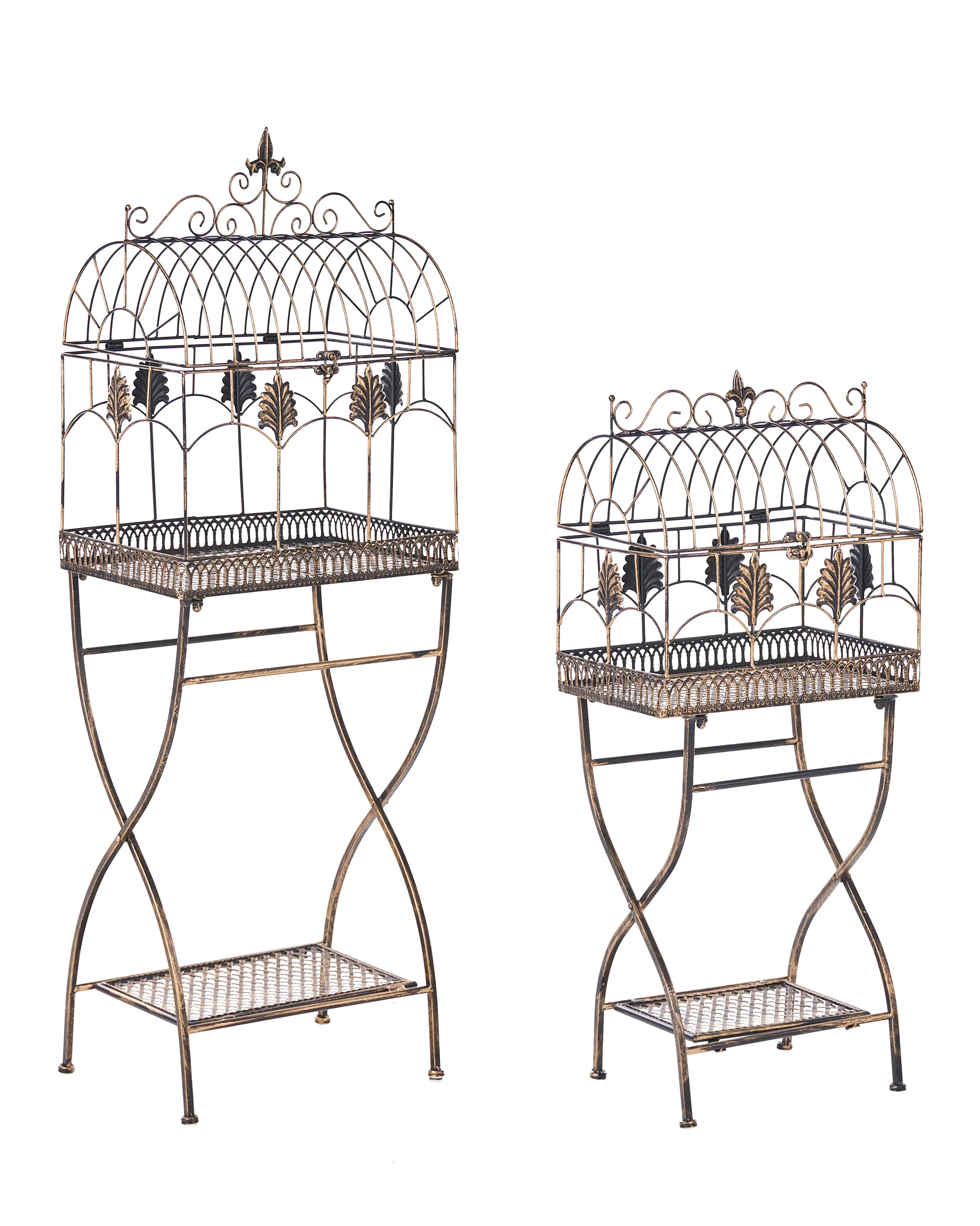 Conjunto de 2 estanterías SICILY Metal 122/90 cm 43/37 cm Negro