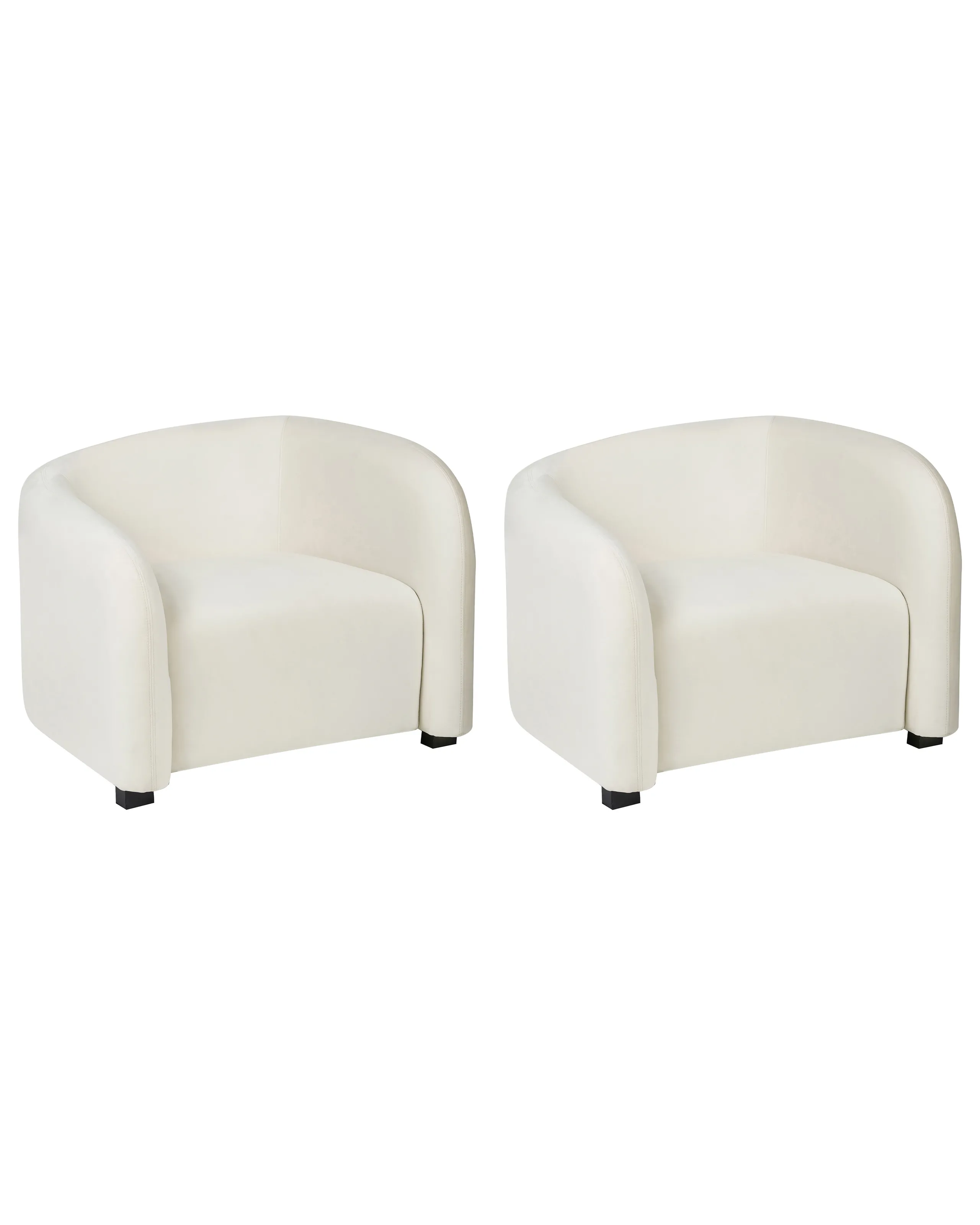 Conjunto de 2 sillones VELTADA Terciopelo Blanco crema