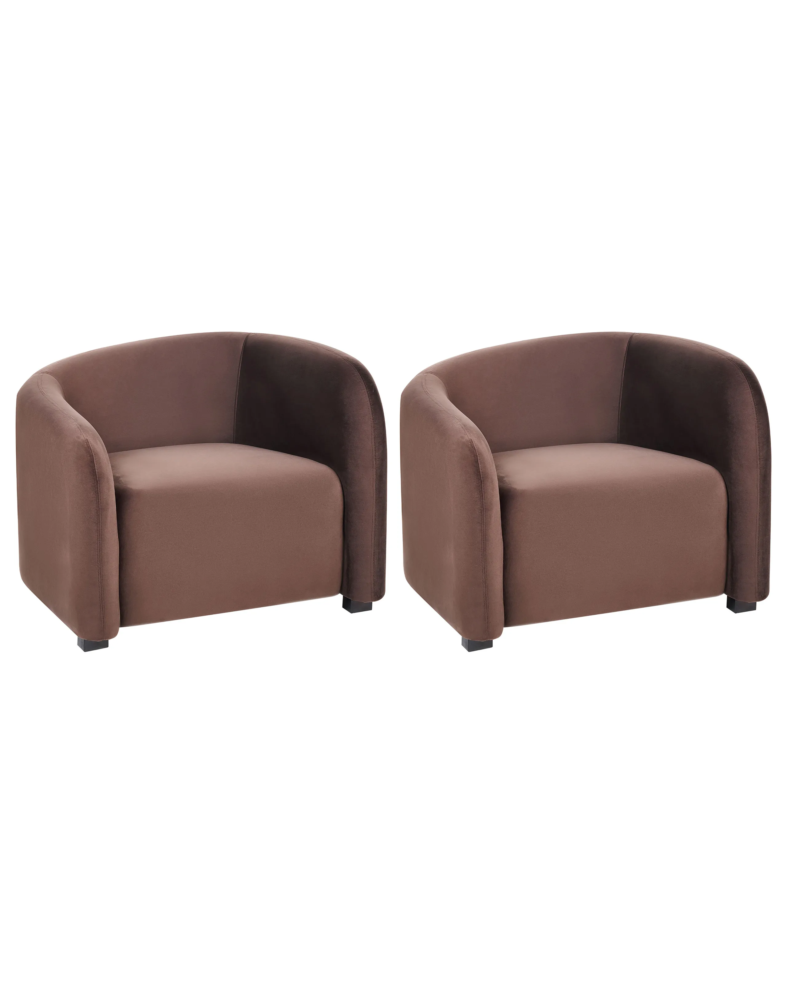 Conjunto de 2 sillones VELTADA Terciopelo Marrón oscuro
