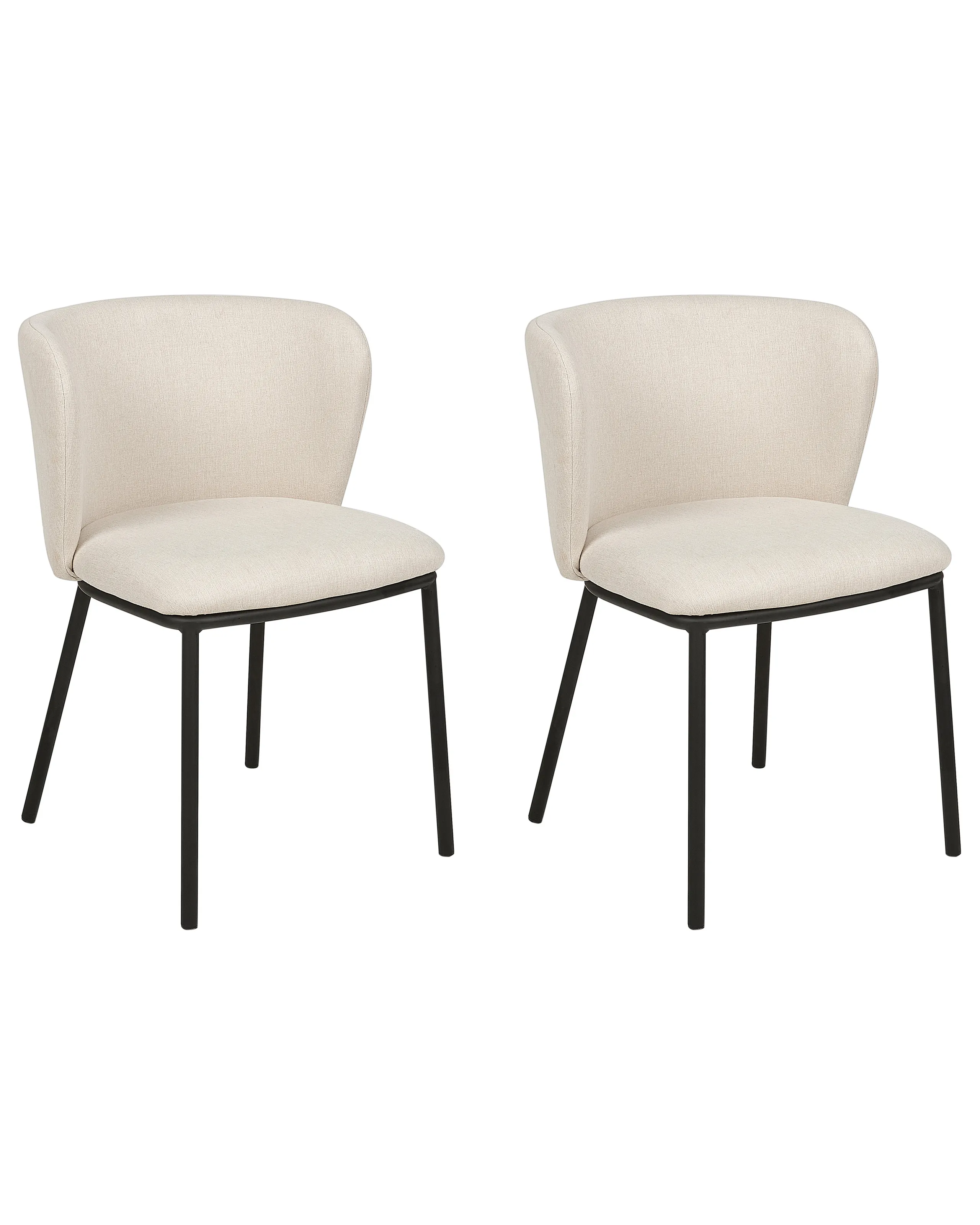 Conjunto de 2 sillas de comedor MINA Tela Blanco crema