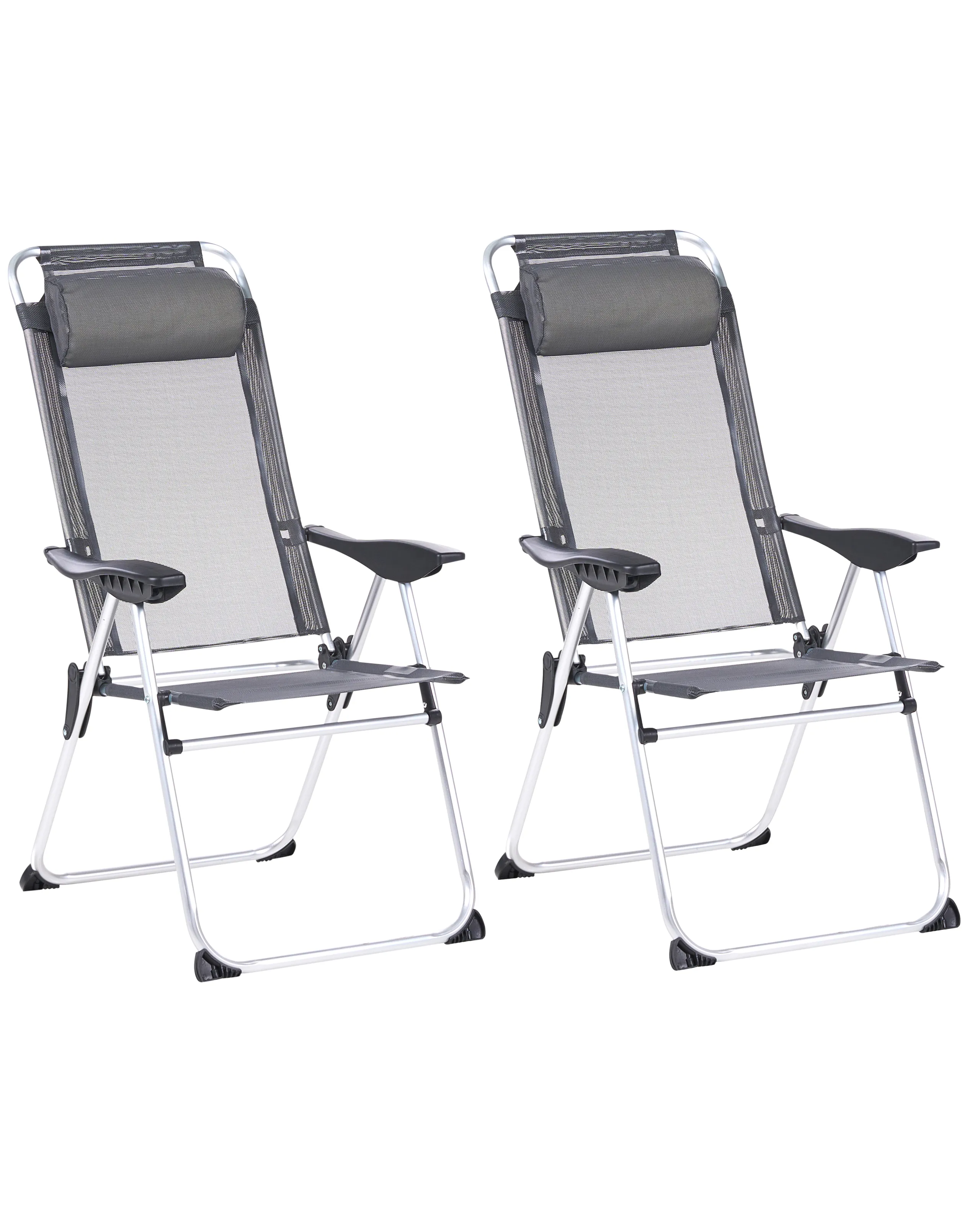 Conjunto de 2 sillas de jardín ASINE plegable Metal Gris
