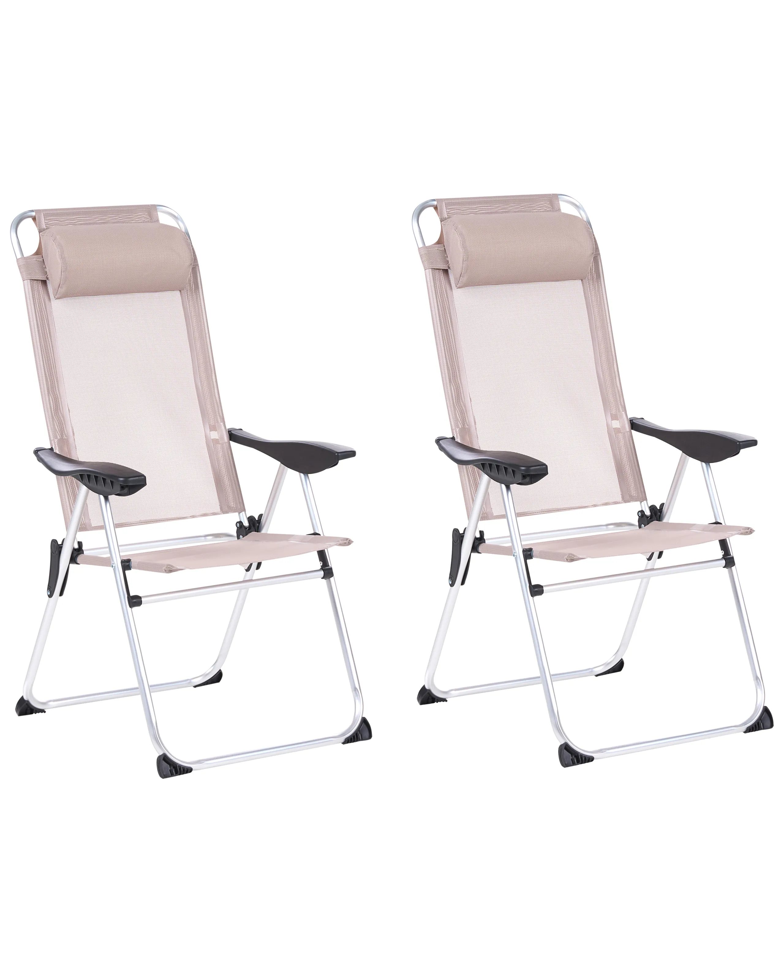 Conjunto de 2 sillas de jardín ASINE plegable Metal Beige